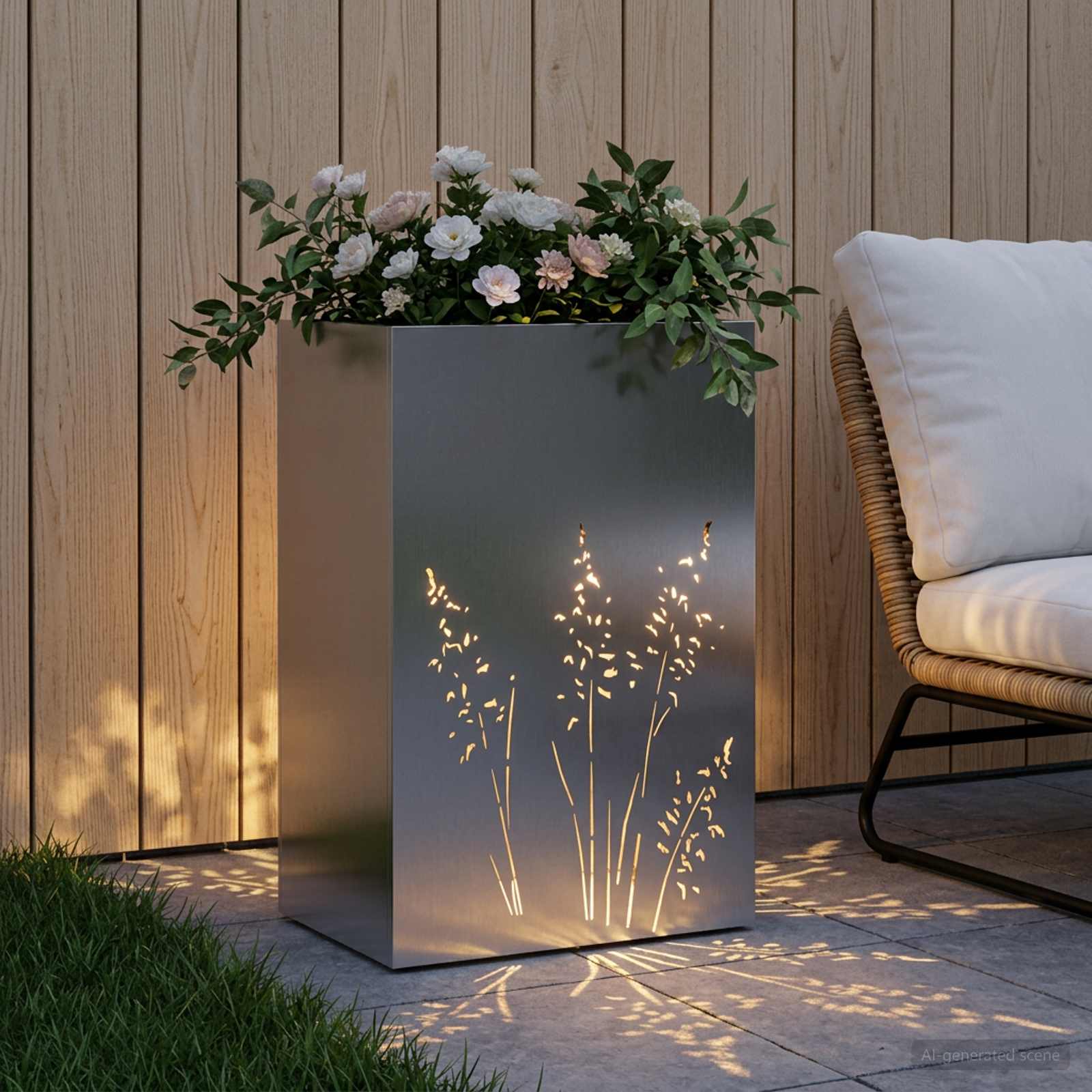 Plantenbak zilver 50 x 30 x 75 cm Roestvrij staal image 3