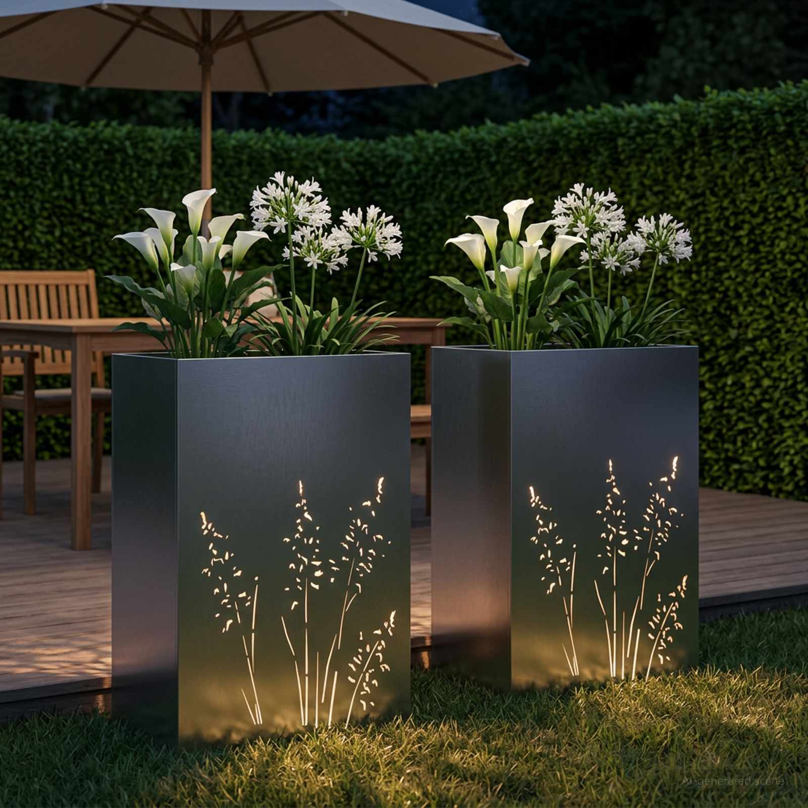 Plantenbak 2 st zilver 50 x 30 x 75 cm Roestvrij staal image 3