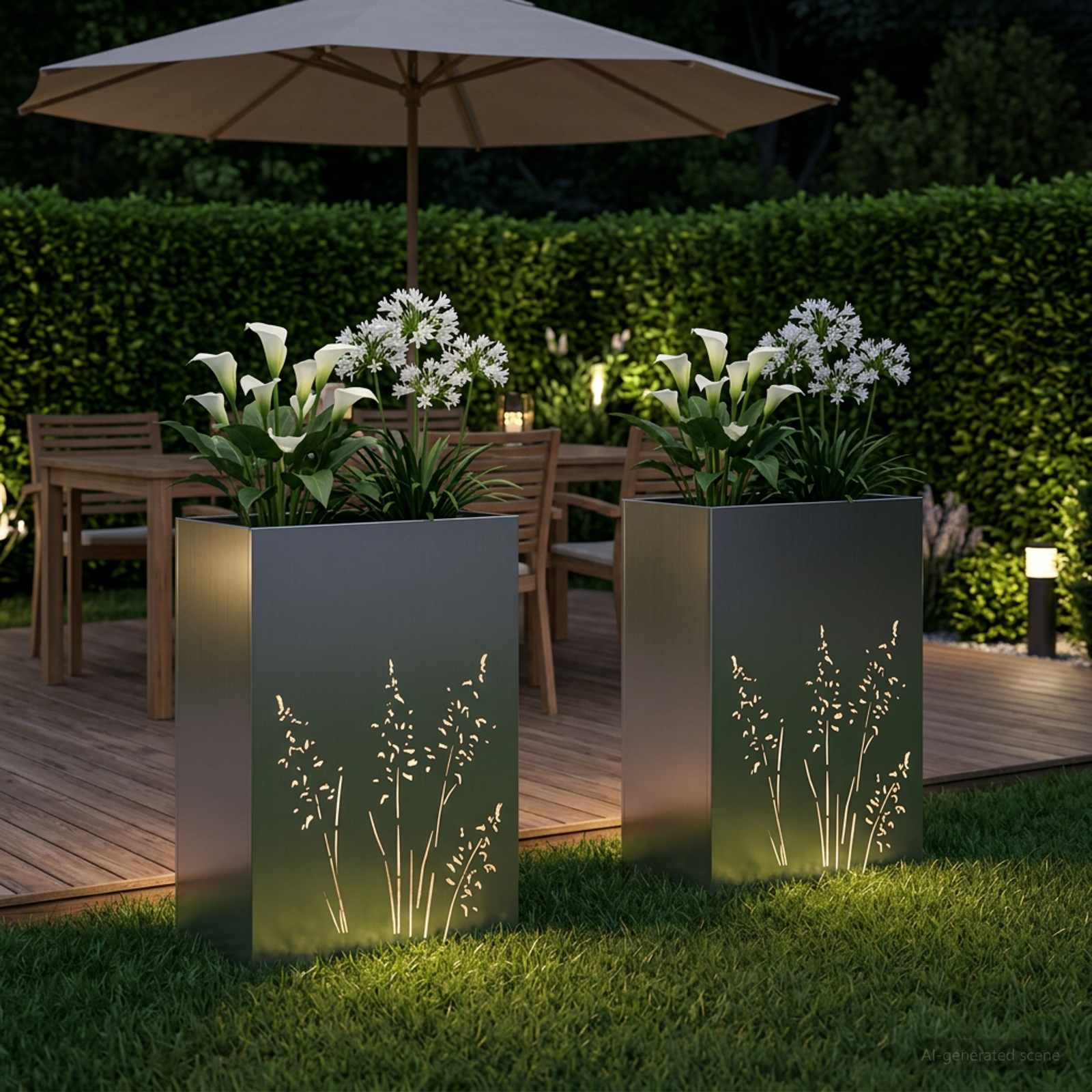 Plantenbak 2 st zilver 50 x 30 x 75 cm Gegalvaniseerd staal image 3