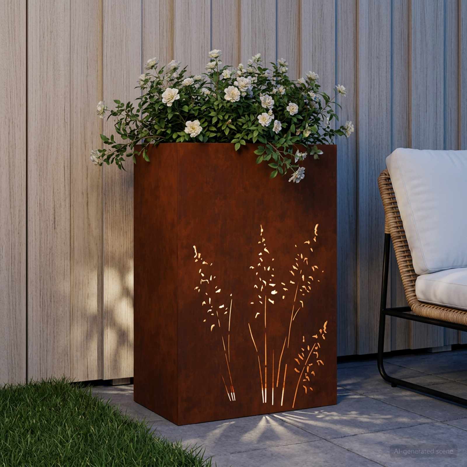 Plantenbak Roestkleurig 50 x 30 x 75 cm weervast staal image 3