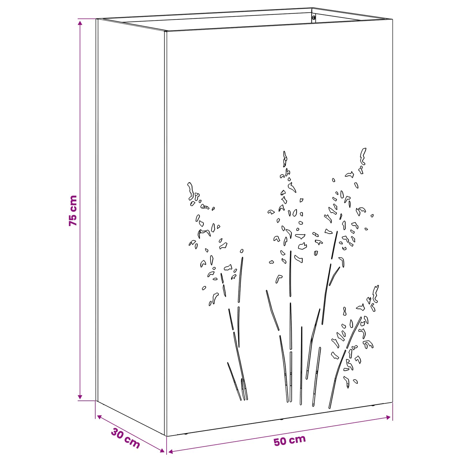 Plantenbak Roestkleurig 50 x 30 x 75 cm weervast staal image 11