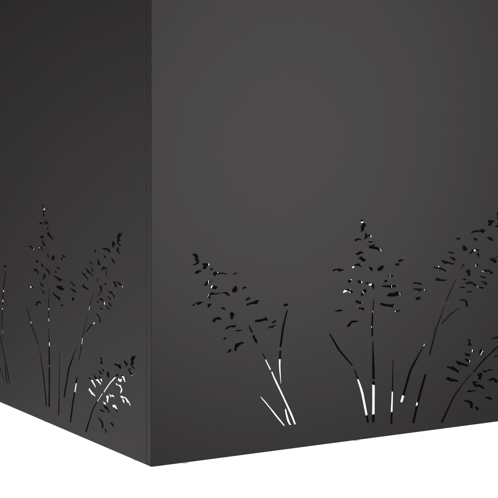 Plantenbak 2 st Zwart 50 x 50 x 49 cm Koudgewalst staal image 8