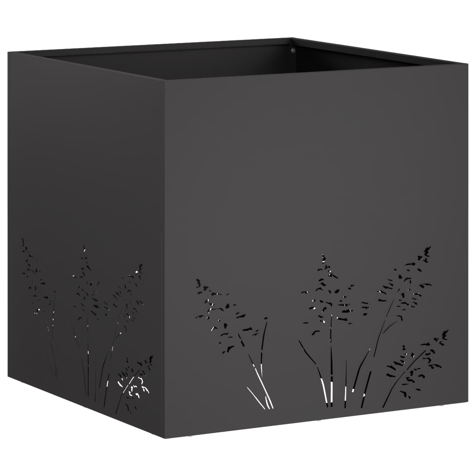 Plantenbak 2 st Zwart 50 x 50 x 49 cm Koudgewalst staal image 4