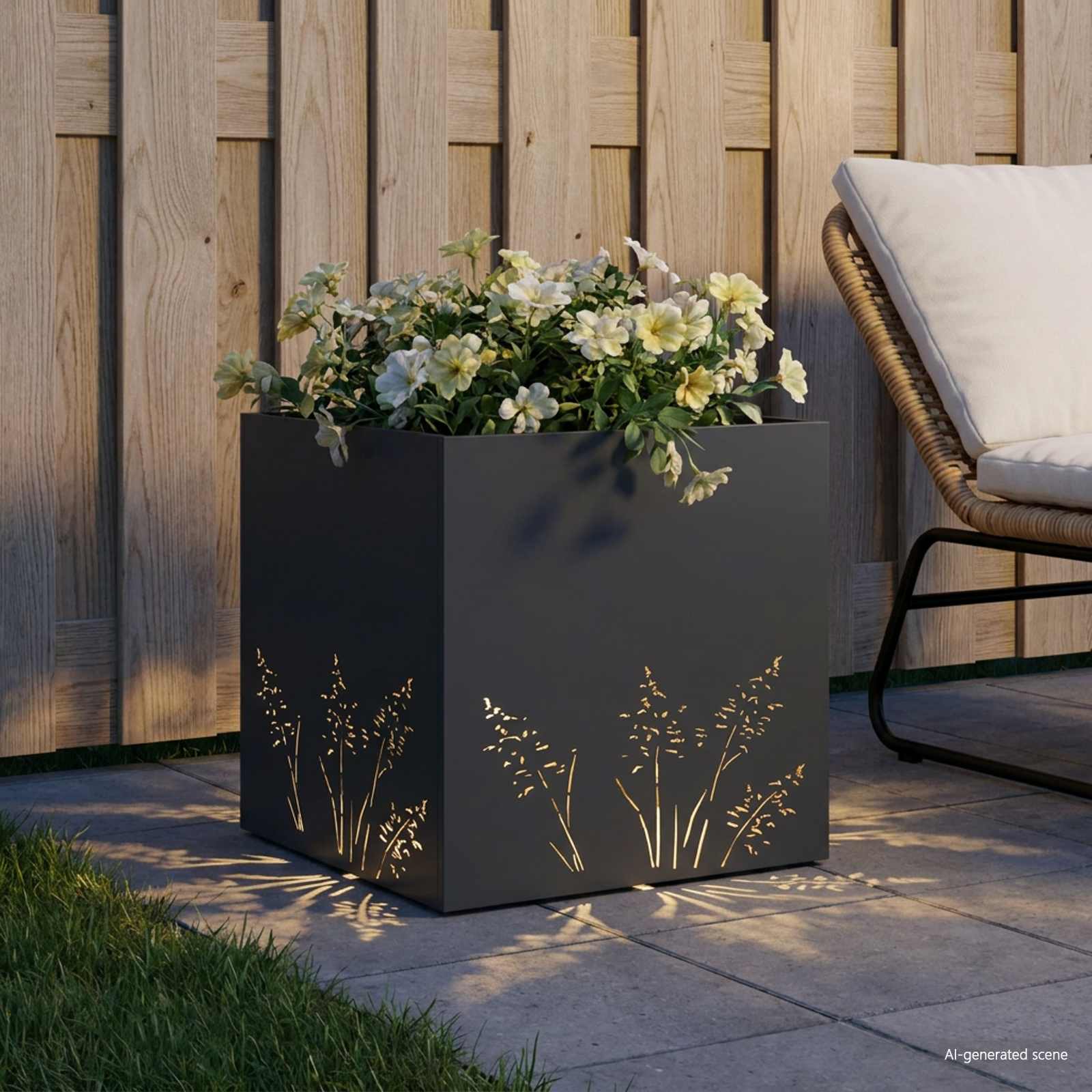 Plantenbak Antraciet 50 x 50 x 49 cm Koudgewalst staal image 3
