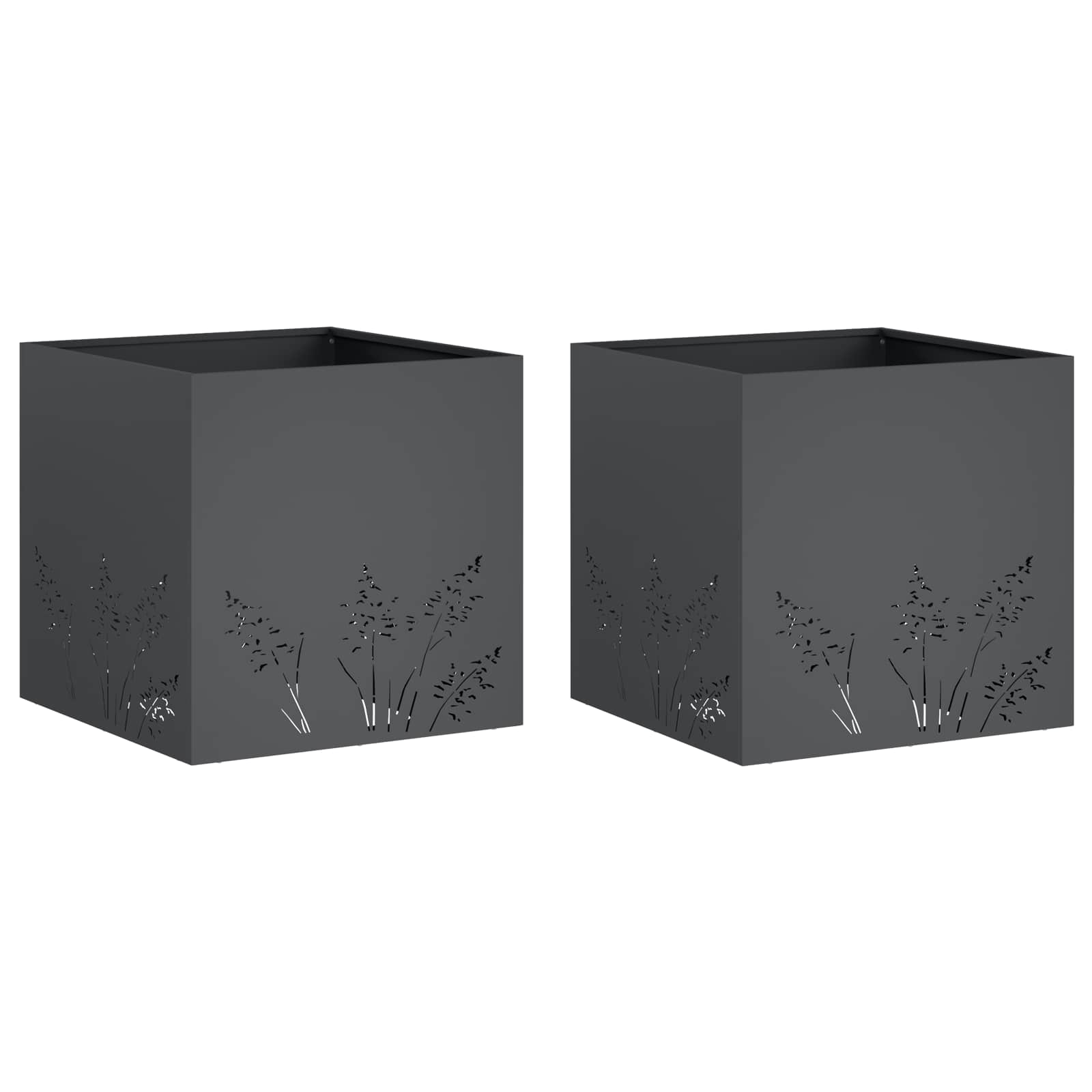 Plantenbak 2 st Antraciet 50 x 50 x 49 cm Koudgewalst staal image 2