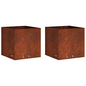 vidaXL Aia istutuspot 2 tk Rooste 50 x 50 x 49 cm