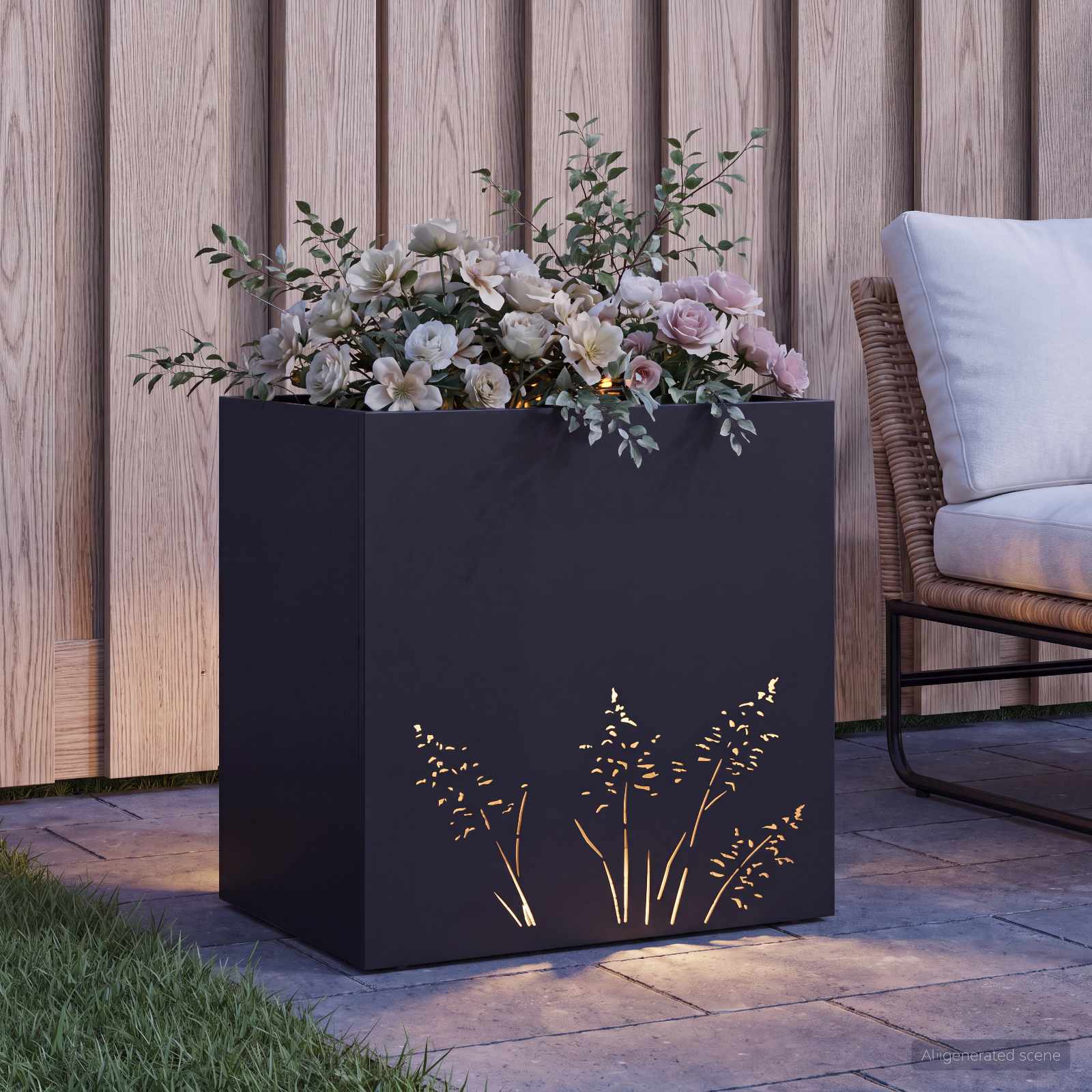 Plantenbak Zwart 50 x 30 x 49 cm Koudgewalst staal image 3