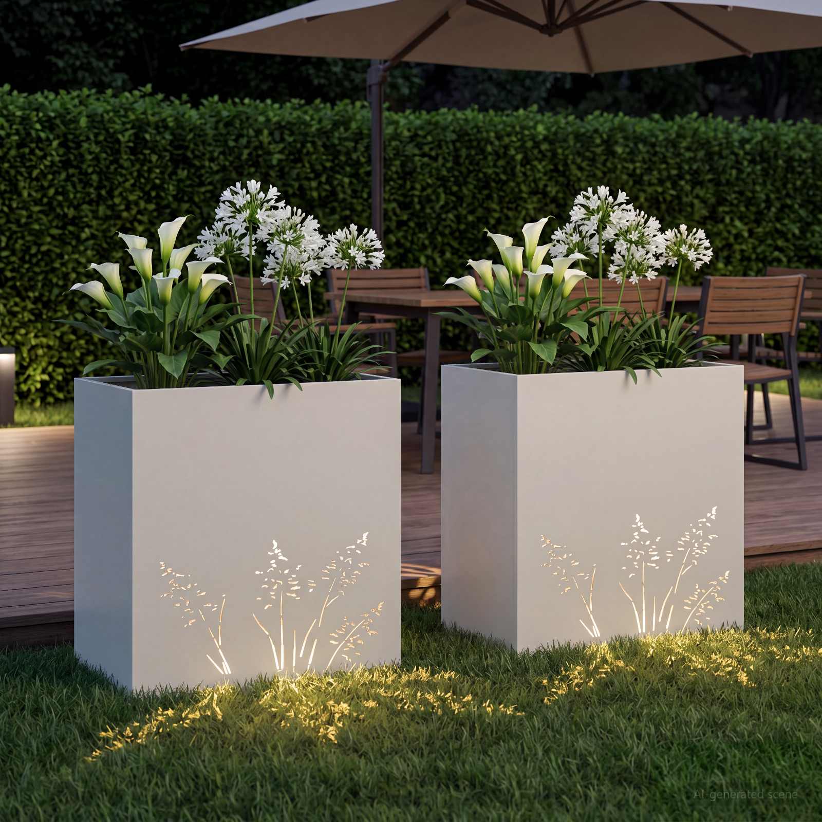 Plantenbak 2 st Wit 50 x 30 x 49 cm Koudgewalst staal image 3