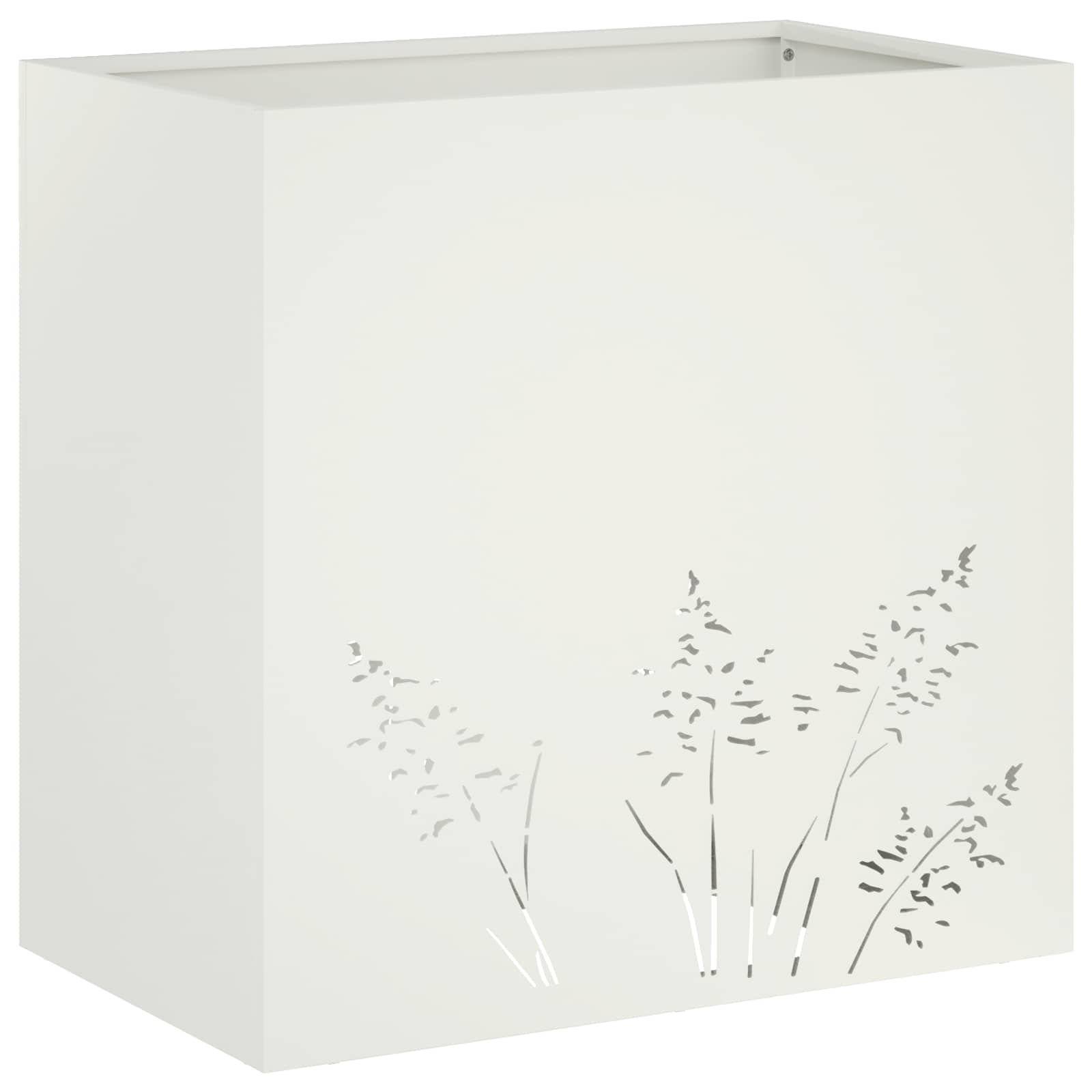 Plantenbak 2 st Wit 50 x 30 x 49 cm Koudgewalst staal image 4