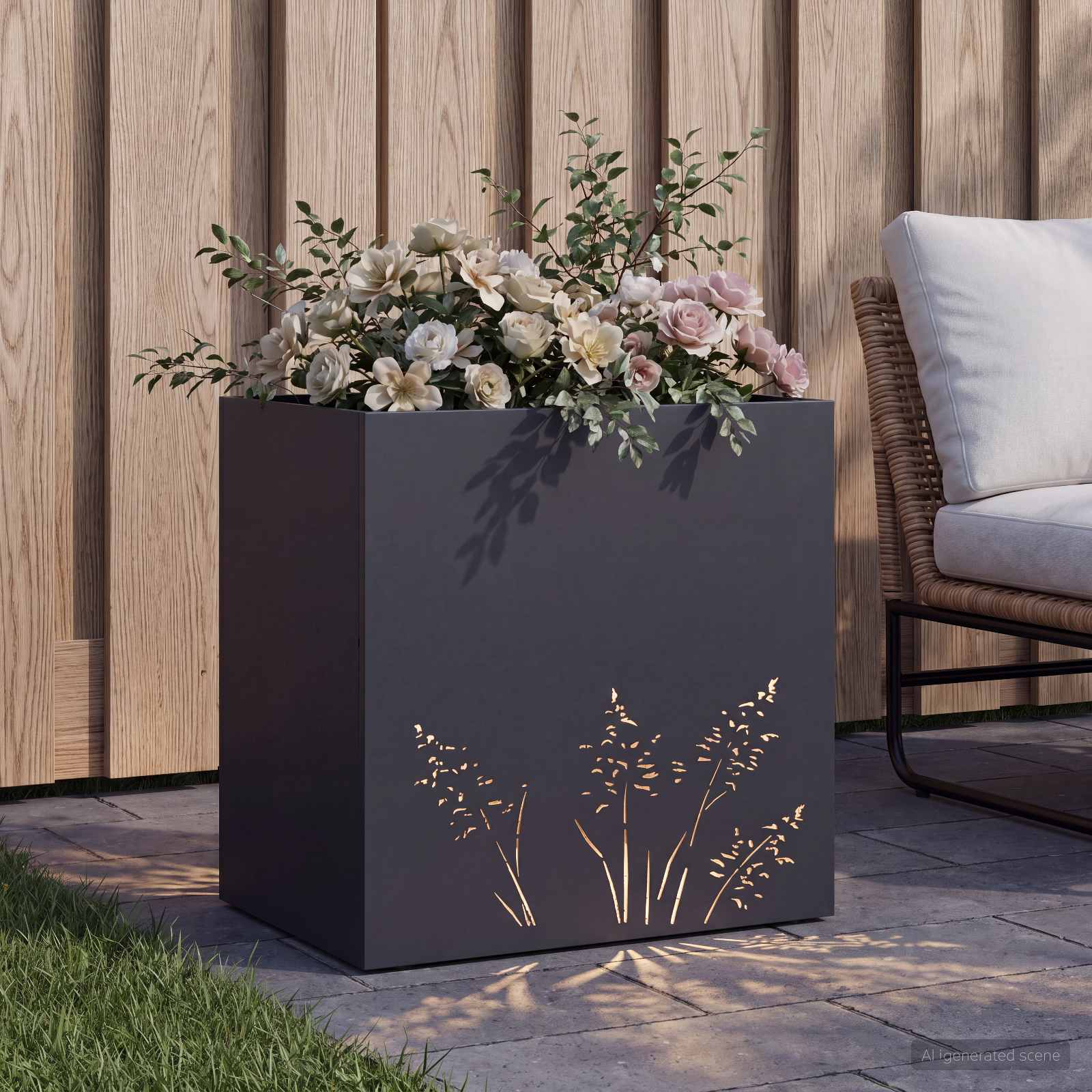 Plantenbak Antraciet 50 x 30 x 49 cm Koudgewalst staal image 3