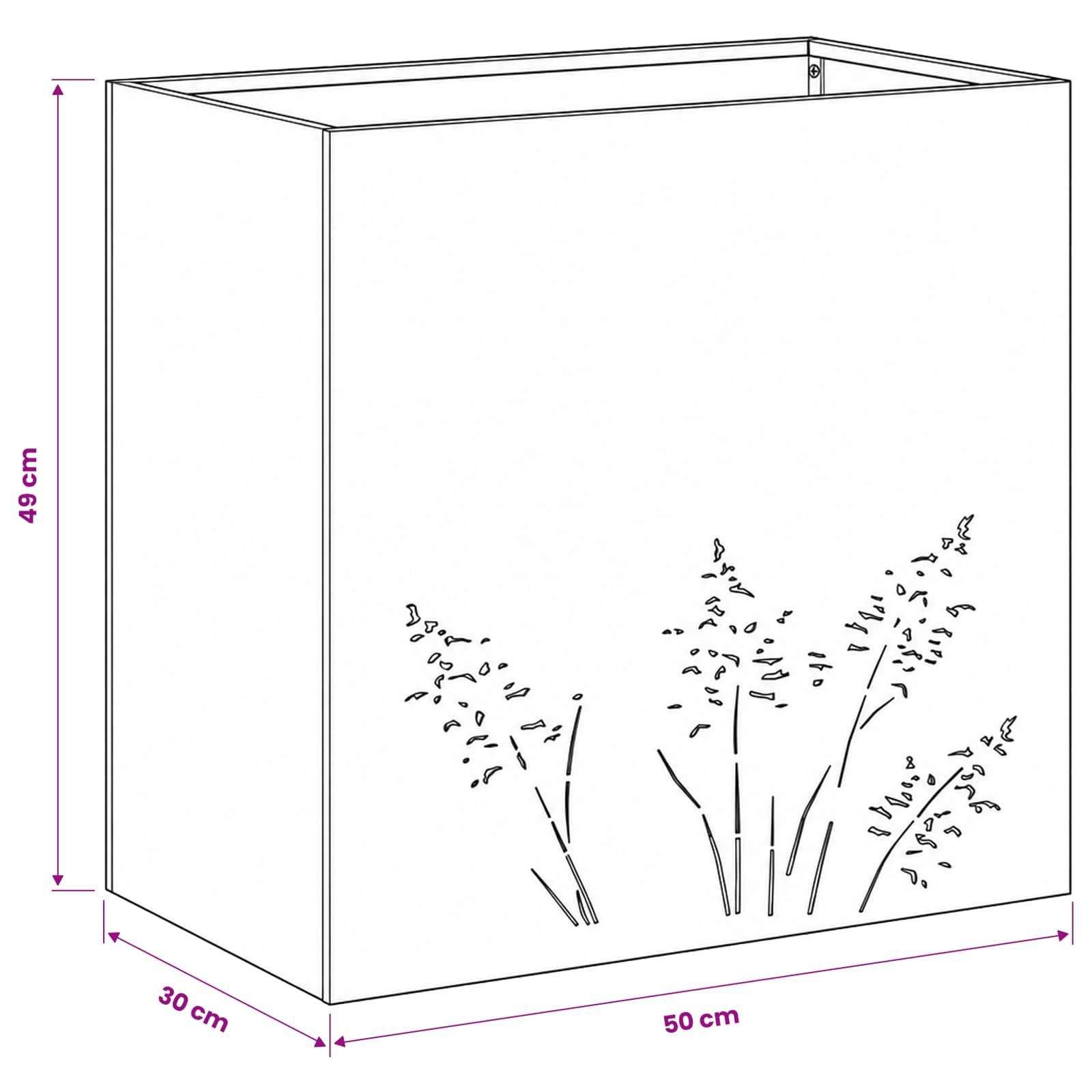 Plantenbak Antraciet 50 x 30 x 49 cm Koudgewalst staal image 10