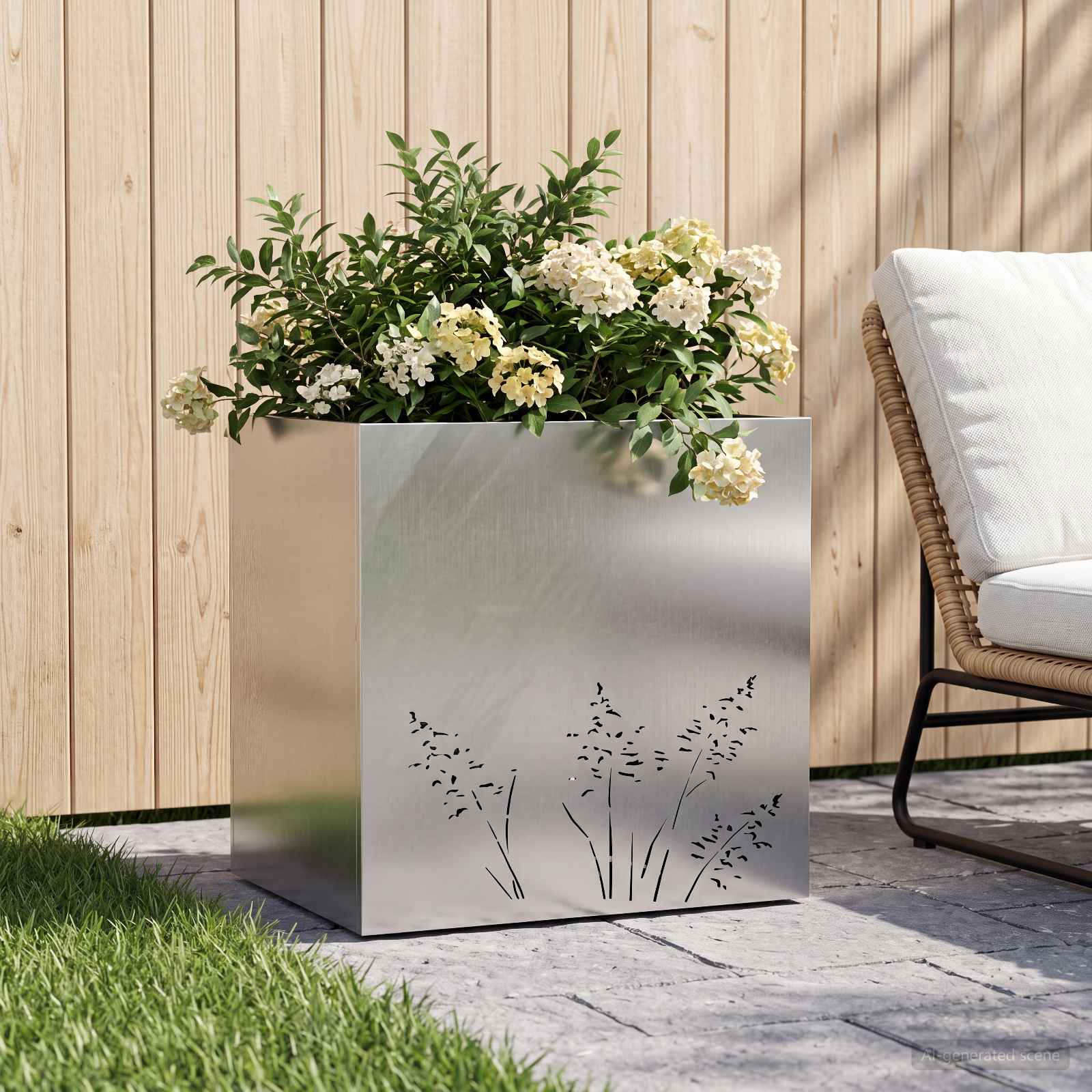 Plantenbak zilver 50 x 30 x 49 cm Roestvrij staal image 1