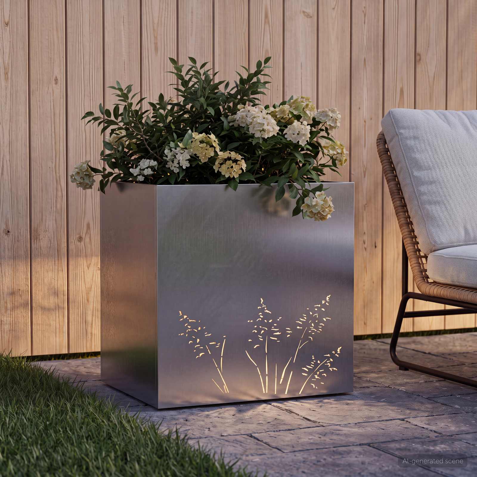 Plantenbak zilver 50 x 30 x 49 cm Roestvrij staal image 3