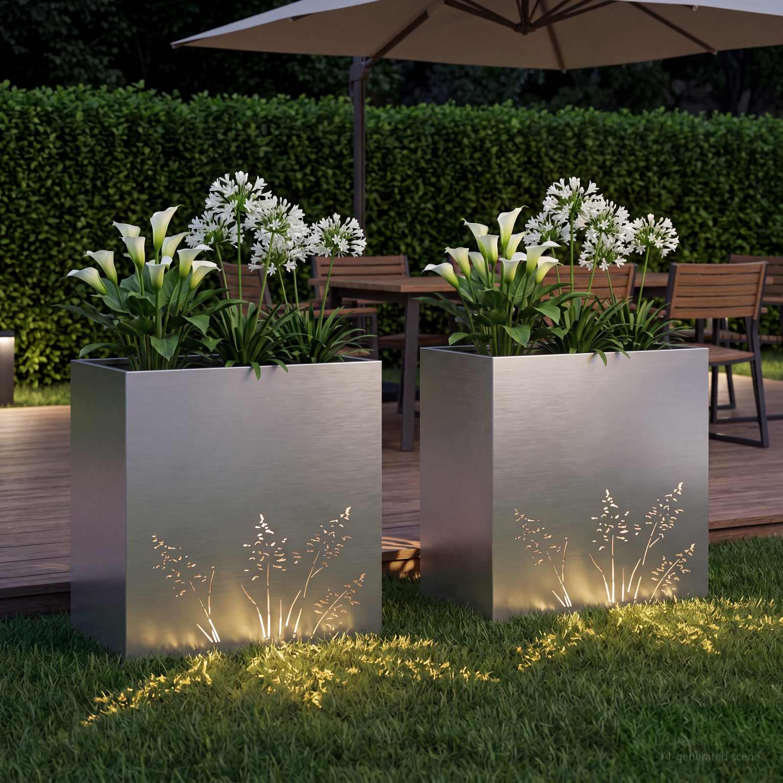 Plantenbak 2 st zilver 50 x 30 x 49 cm Roestvrij staal image 3