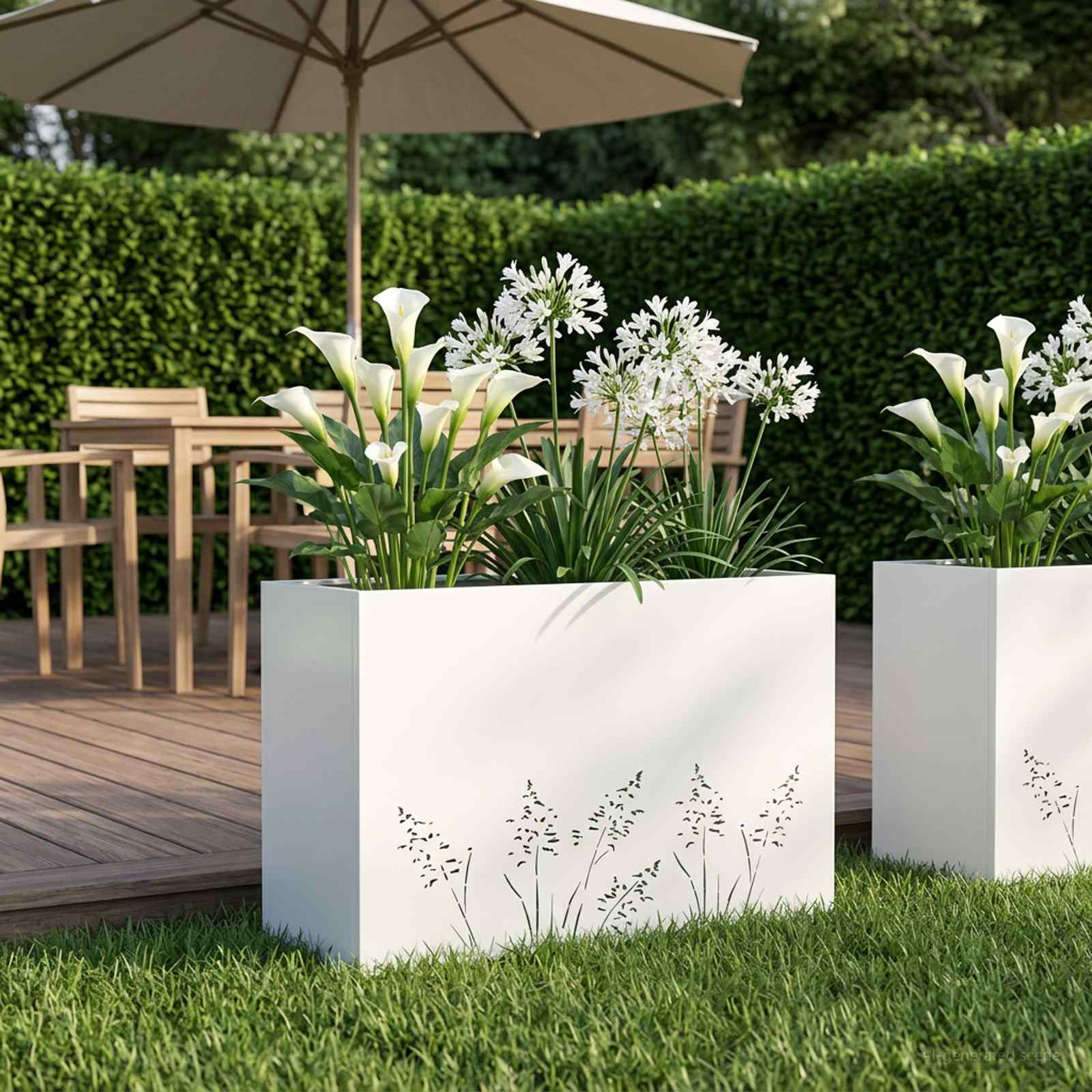 Plantenbak Wit 80 x 20 x 49 cm Koudgewalst staal image 1