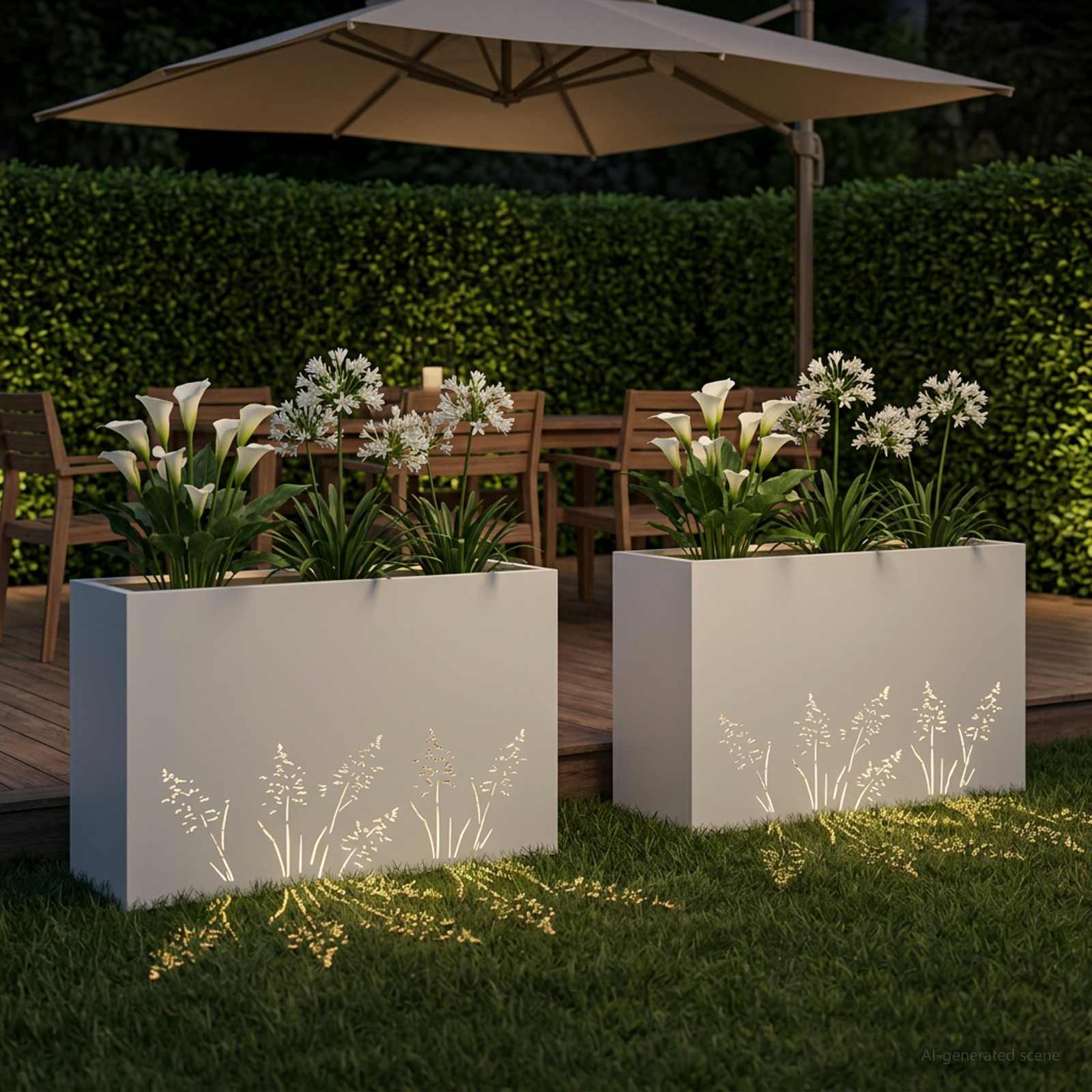 Plantenbak 2 st Wit 80 x 20 x 49 cm Koudgewalst staal image 3