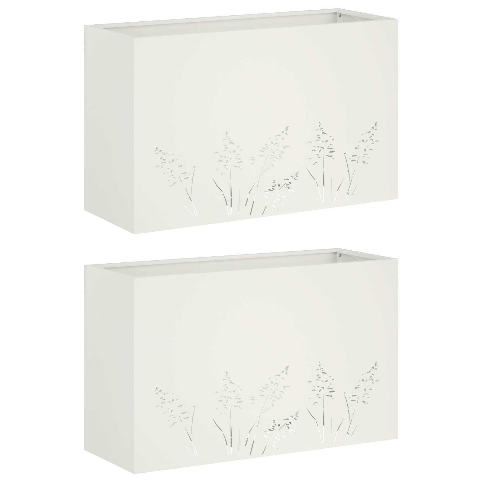 Plantenbak 2 st Wit 80 x 20 x 49 cm Koudgewalst staal image 2