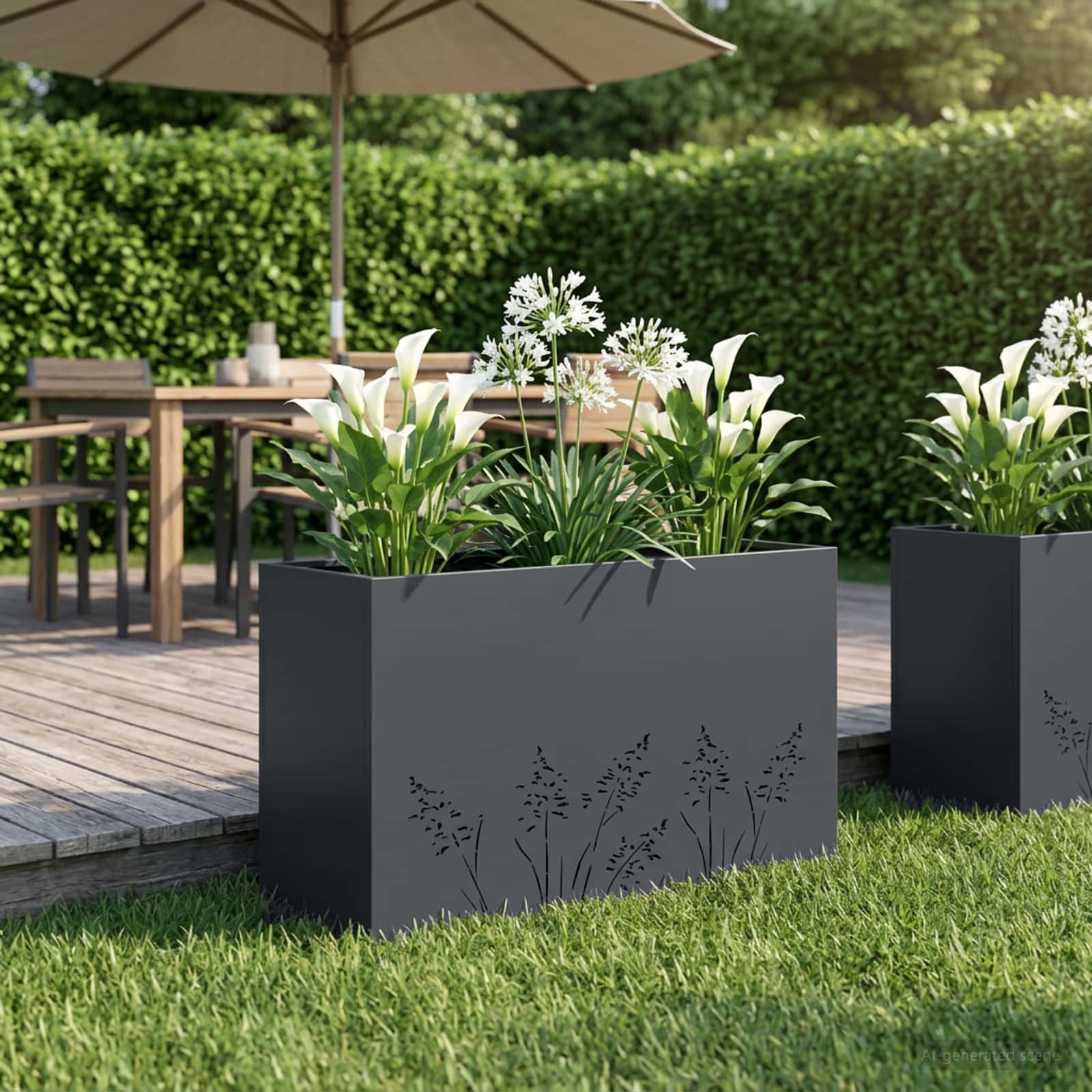 Plantenbak Antraciet 80 x 20 x 49 cm Koudgewalst staal image 1