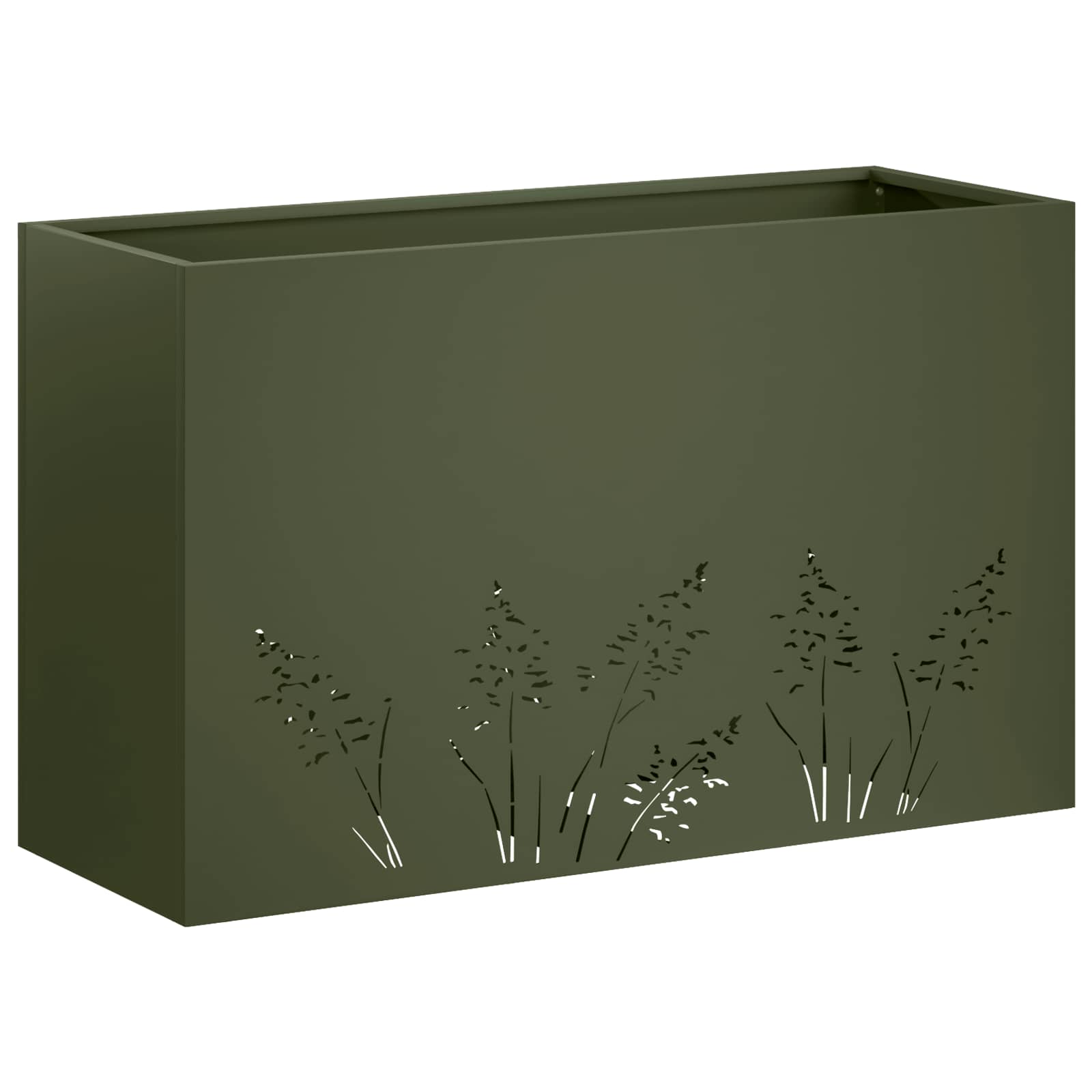 Plantenbak 2 st Olijfgroen 80 x 20 x 49 cm Koudgewalst staal image 4