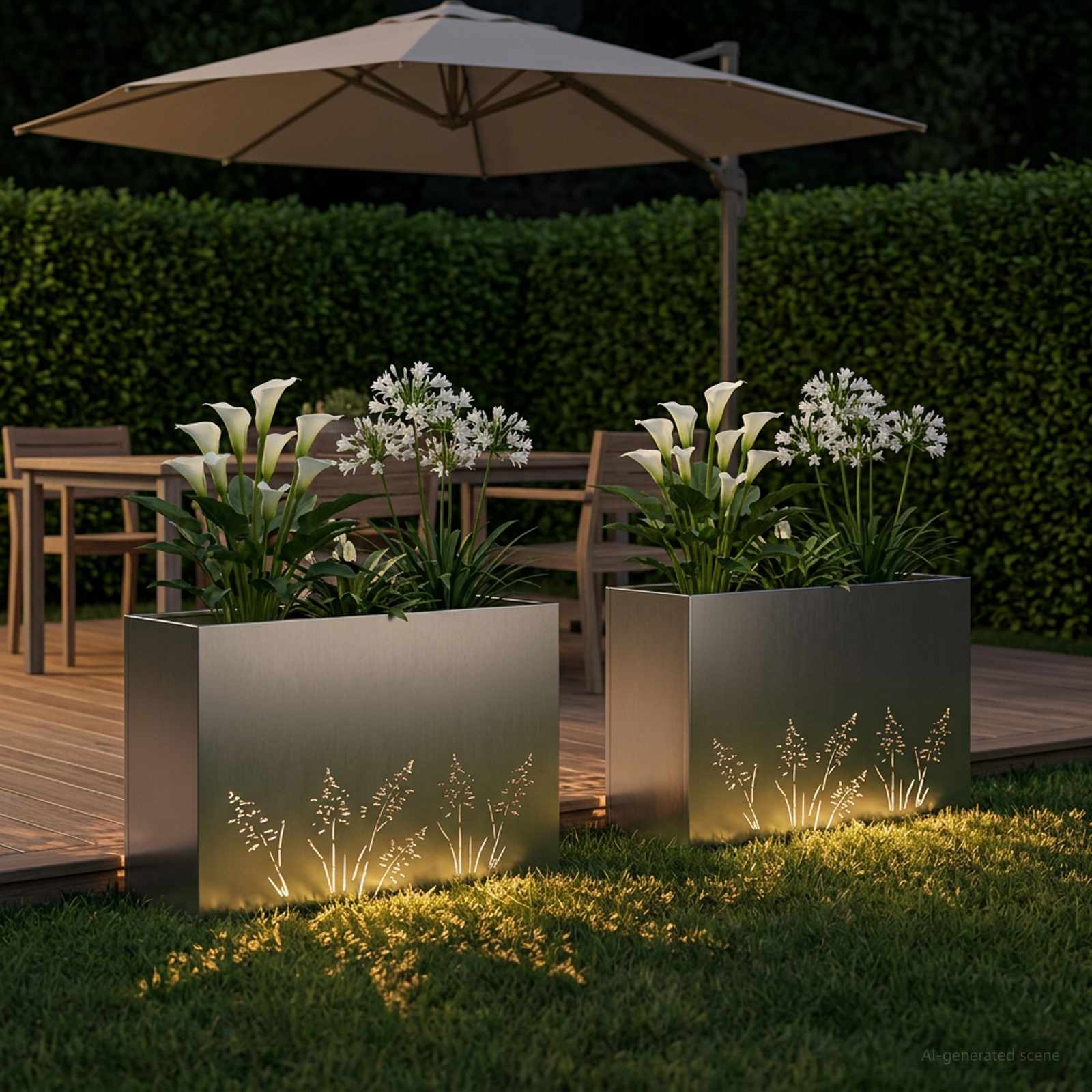 Plantenbak 2 st zilver 80 x 20 x 49 cm Roestvrij staal image 3