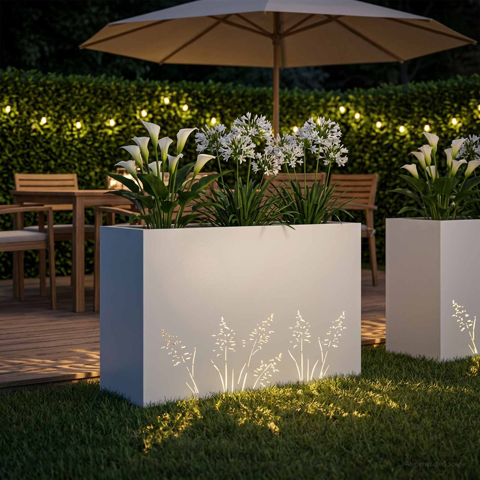 Plantenbak Wit 80 x 30 x 49 cm Koudgewalst staal image 3