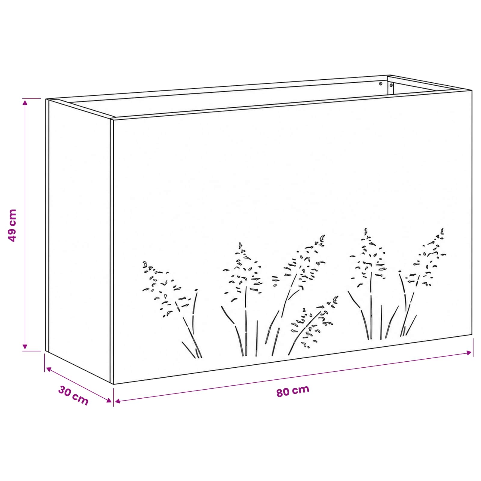 Plantenbak 2 st Antraciet 80 x 30 x 49 cm Koudgewalst staal image 11