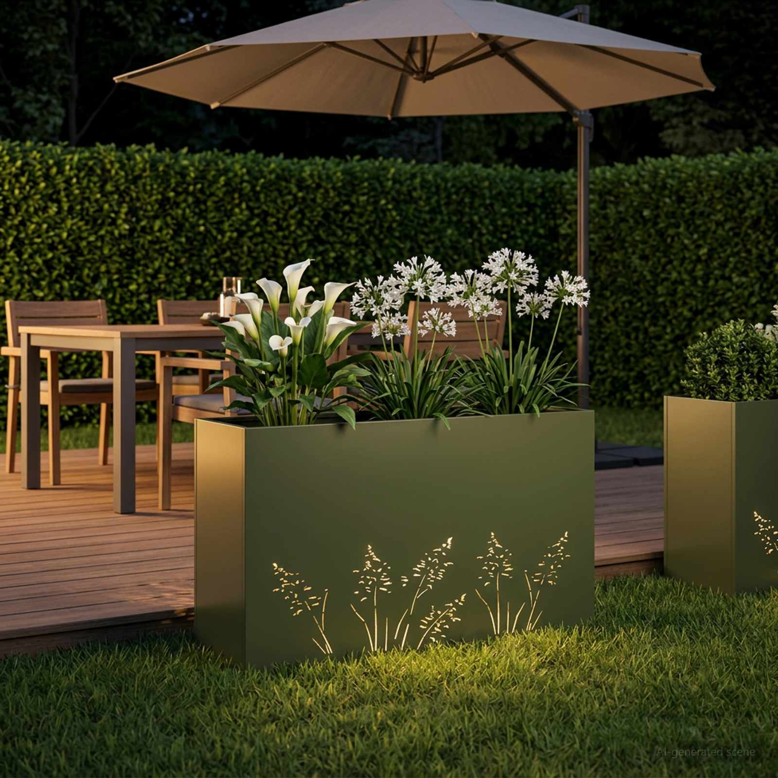Plantenbak Olijfgroen 80 x 30 x 49 cm Koudgewalst staal image 3