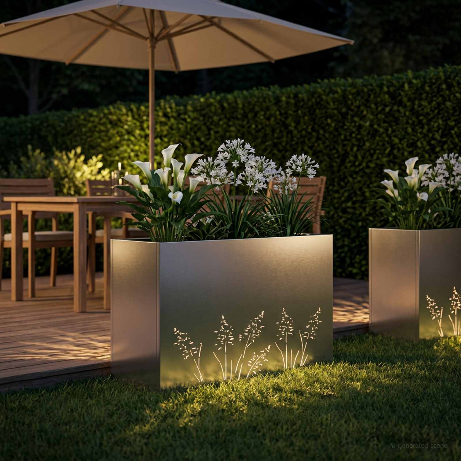 Plantenbak zilver 80 x 30 x 49 cm Roestvrij staal image 3