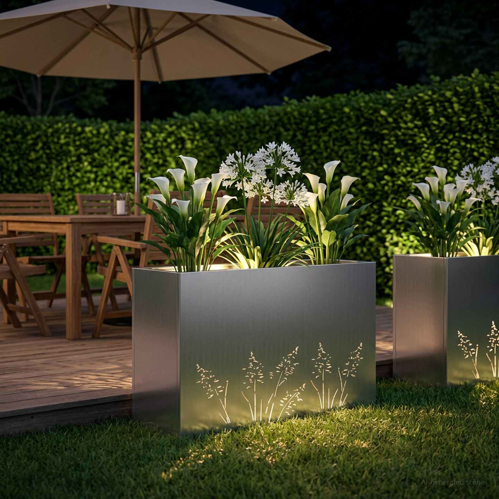 Plantenbak zilver 80 x 30 x 49 cm Gegalvaniseerd staal image 3