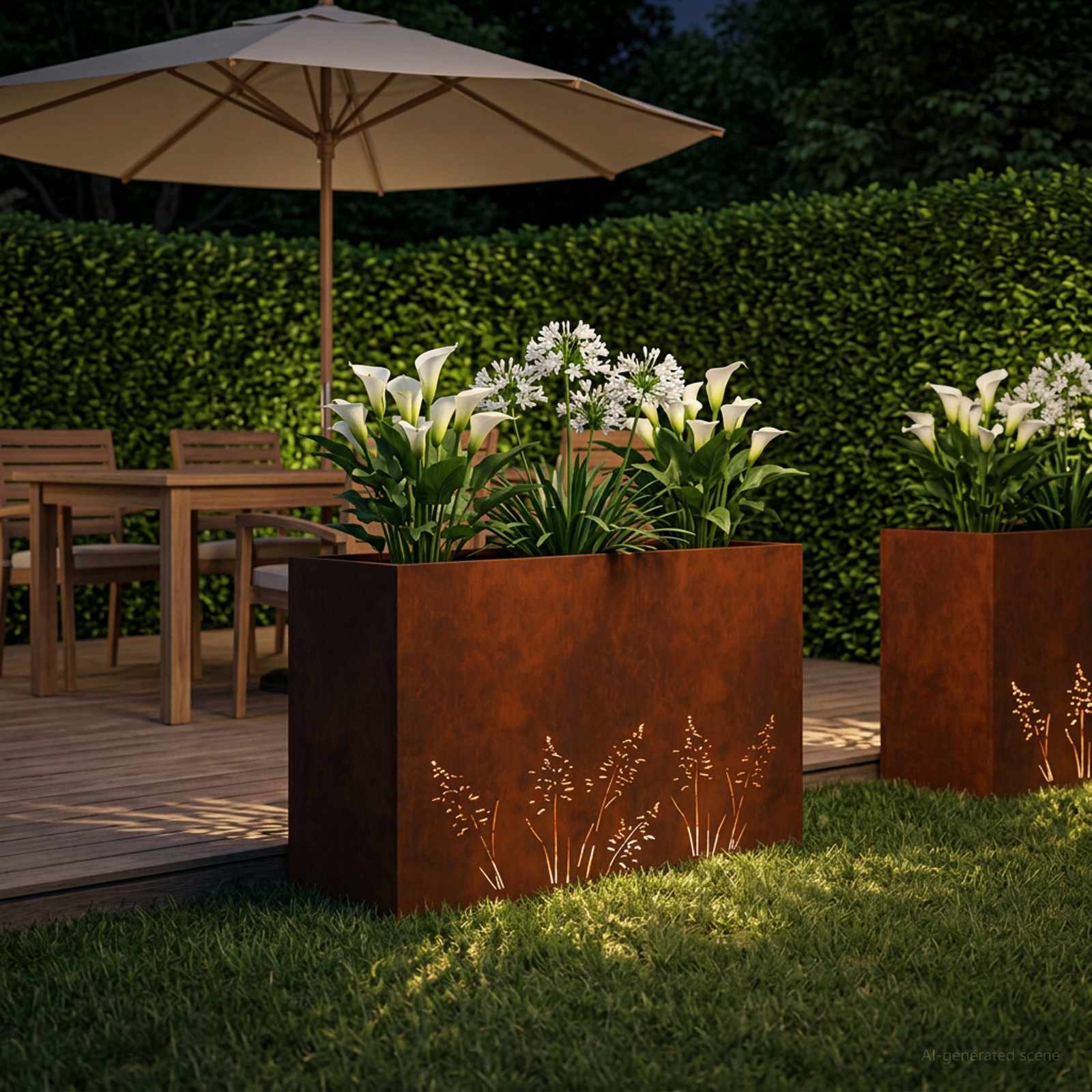 Plantenbak Roestkleurig 80 x 30 x 49 cm weervast staal image 3