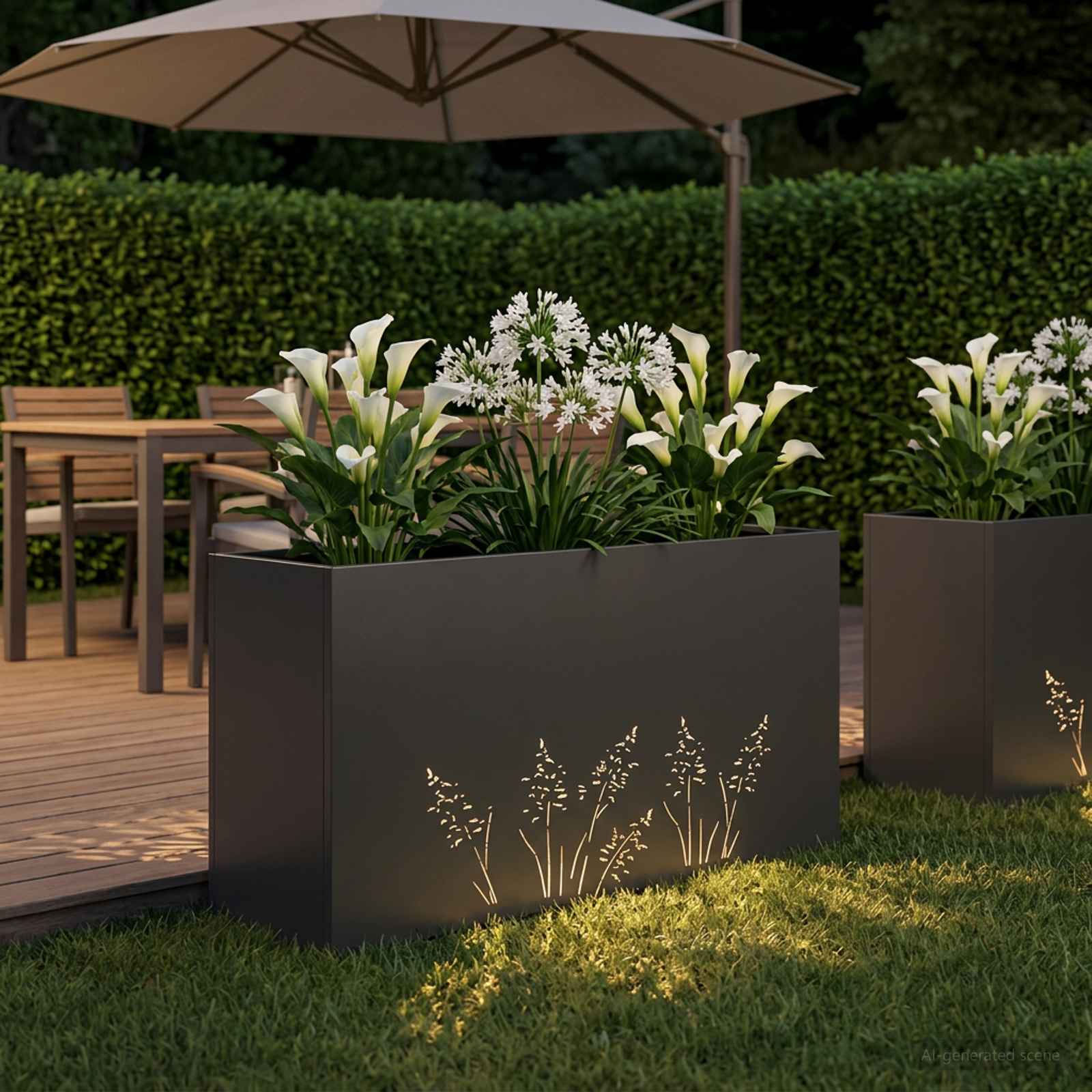 Plantenbak Zwart 100 x 20 x 49 cm Koudgewalst staal image 3