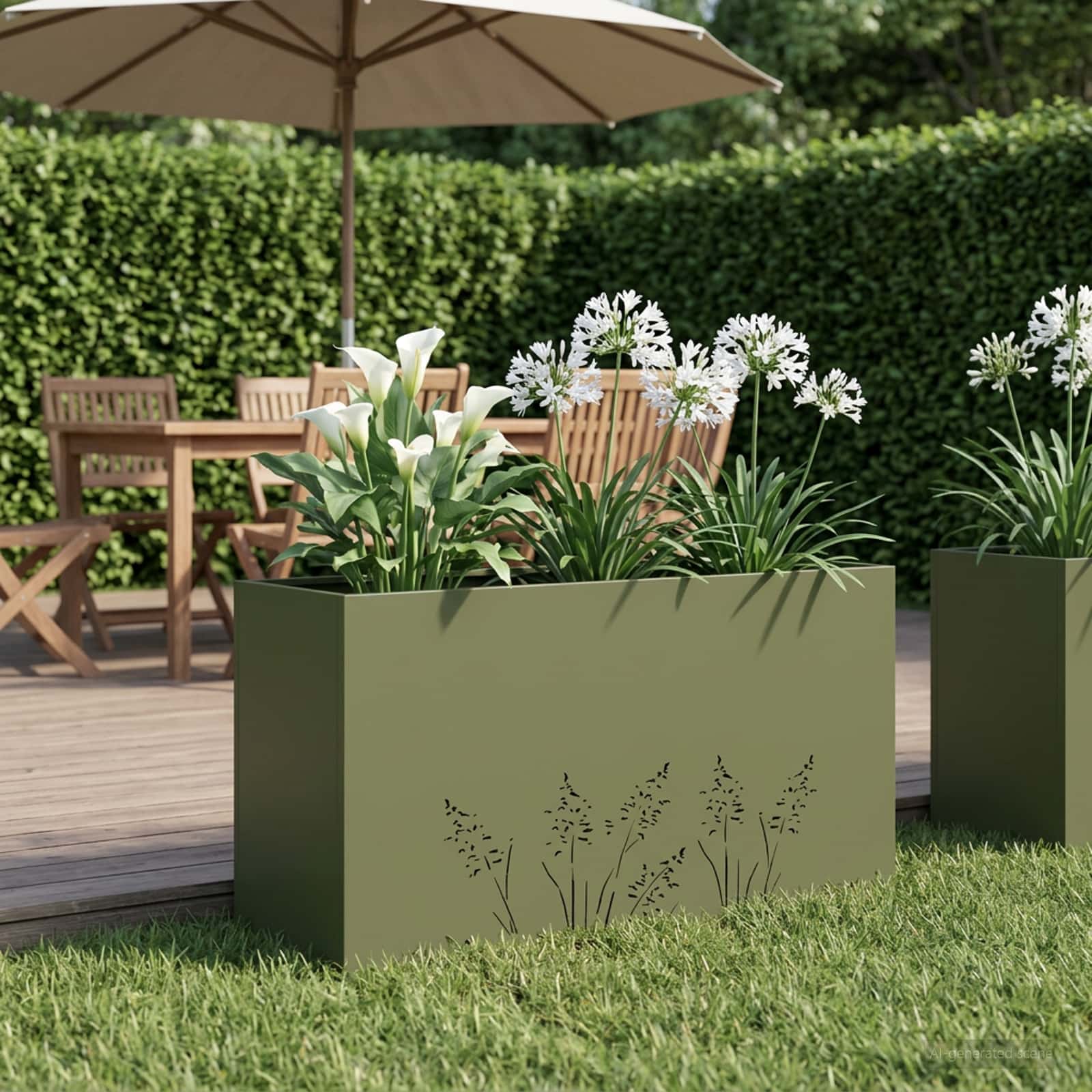 Plantenbak Olijfgroen 100 x 20 x 49 cm Koudgewalst staal image 1