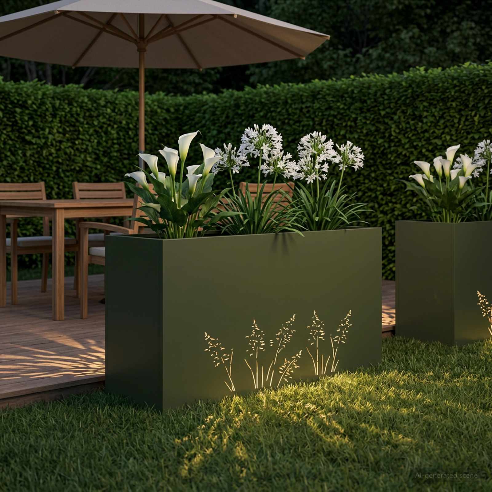 Plantenbak Olijfgroen 100 x 20 x 49 cm Koudgewalst staal image 3