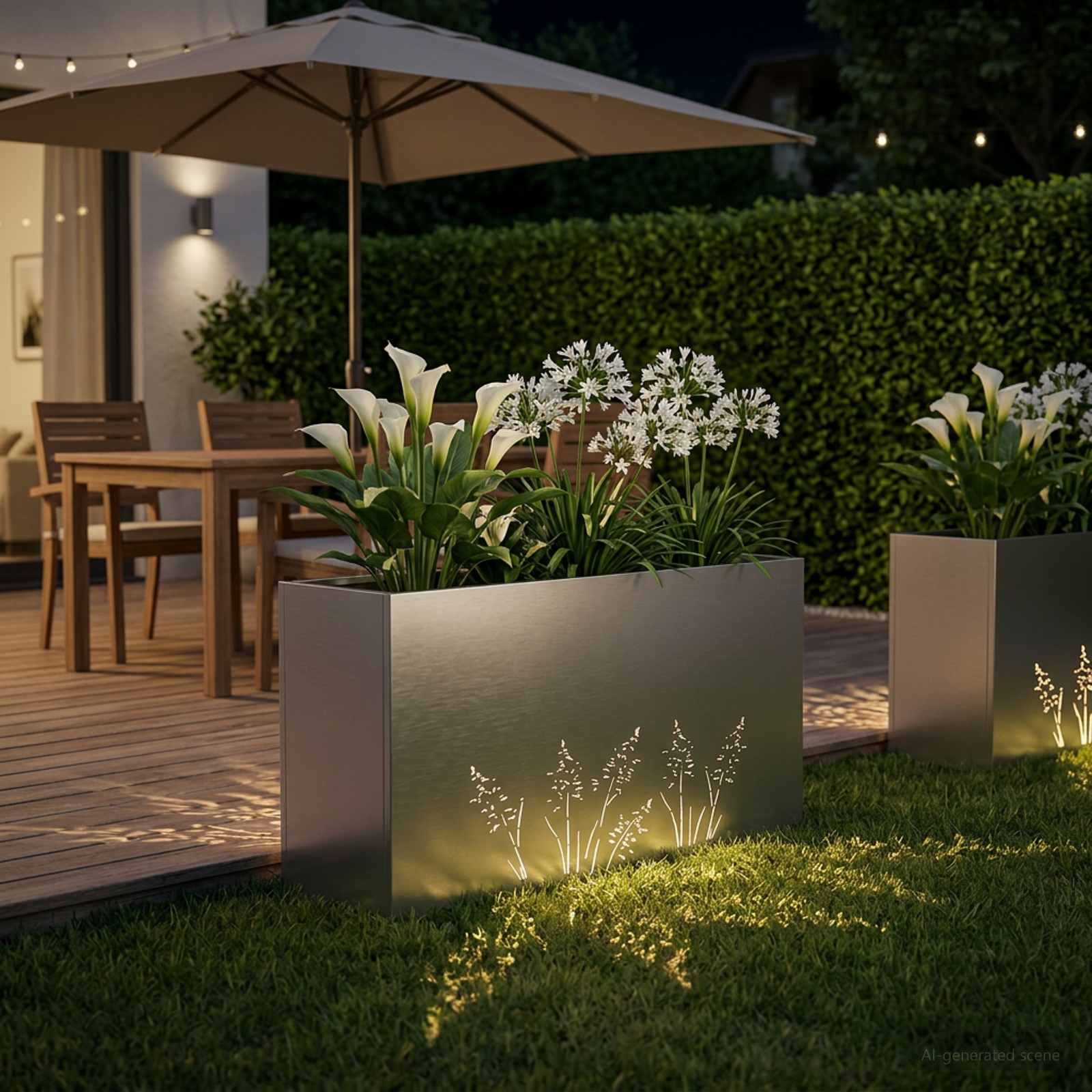 Plantenbak zilver 100 x 20 x 49 cm Roestvrij staal image 3