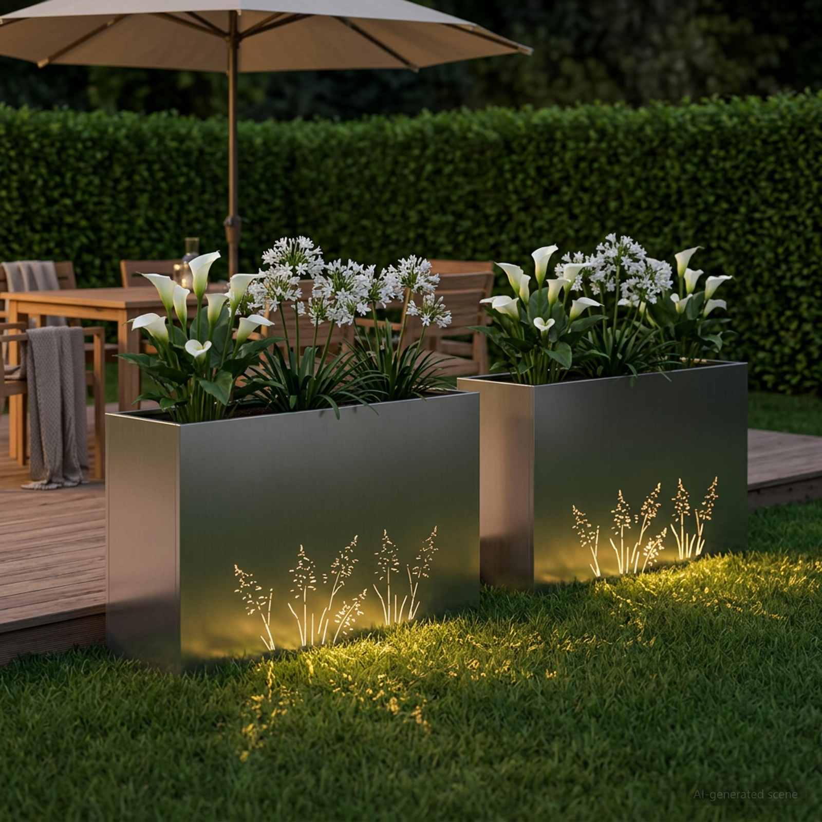 Plantenbak 2 st zilver 100 x 20 x 49 cm Roestvrij staal image 3