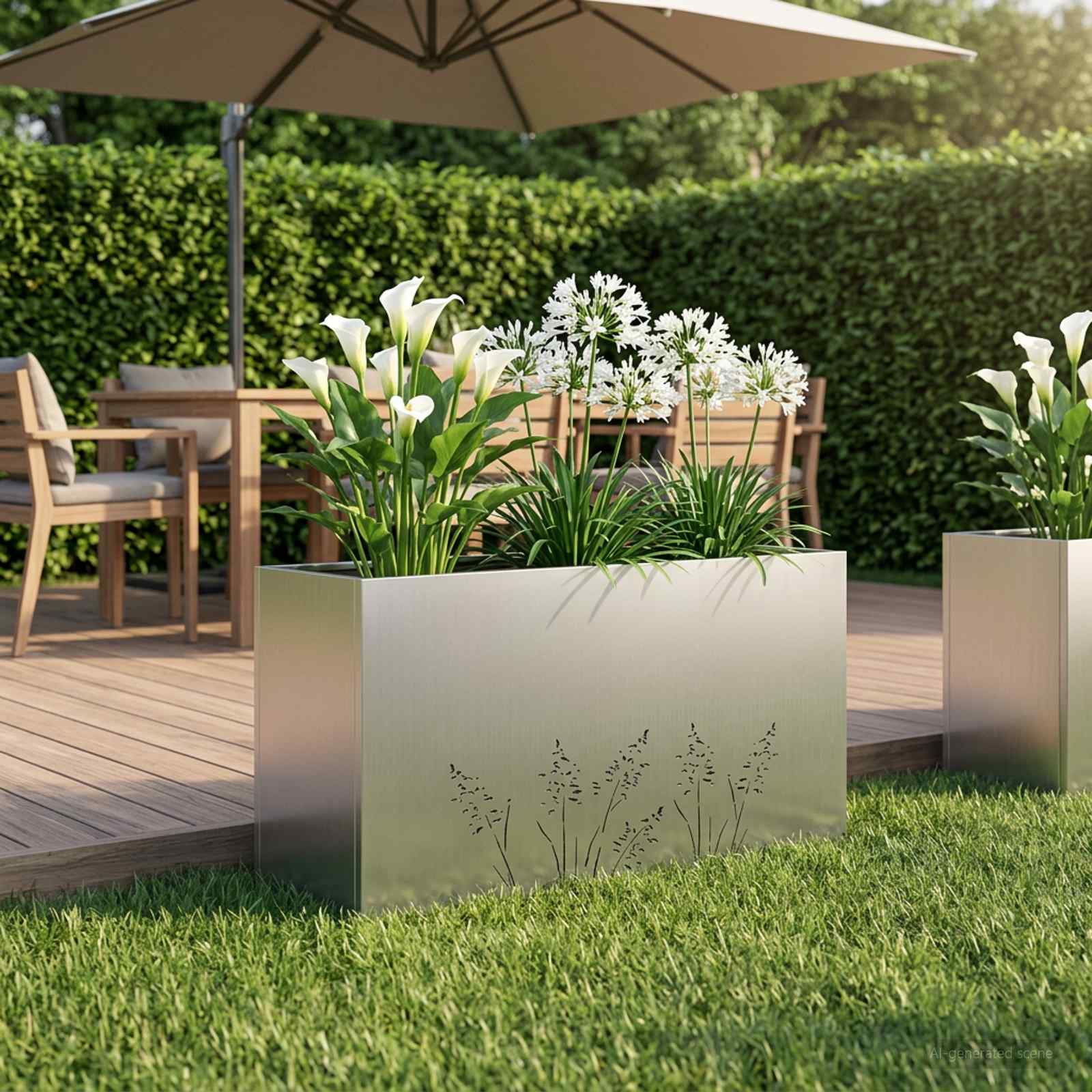 Plantenbak zilver 100 x 20 x 49 cm Gegalvaniseerd staal image 1