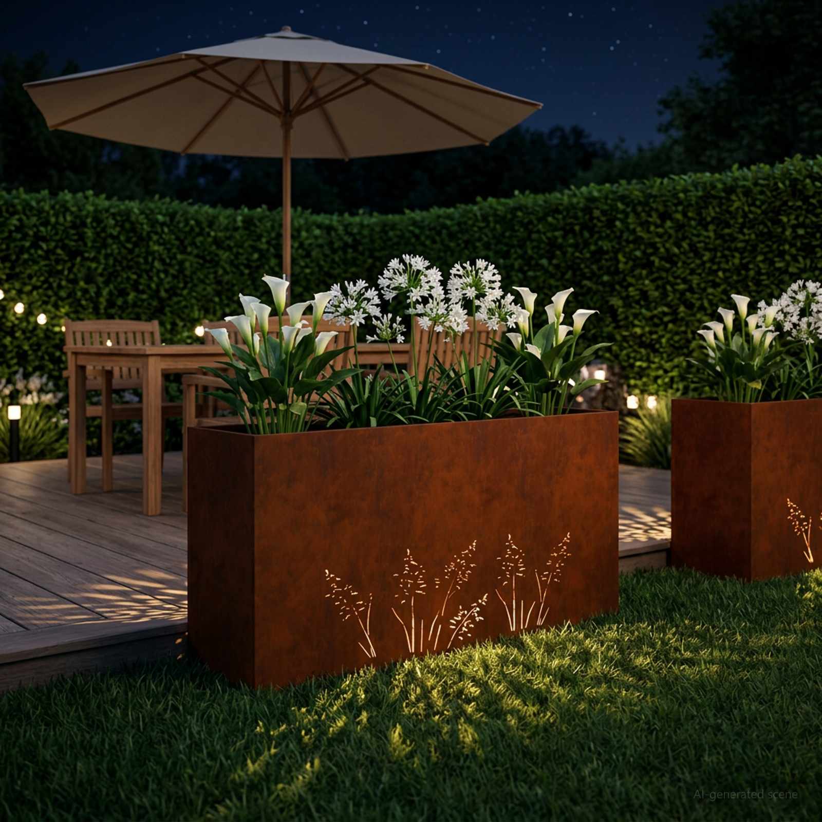 Plantenbak Roestkleurig 100 x 20 x 49 cm weervast staal image 3