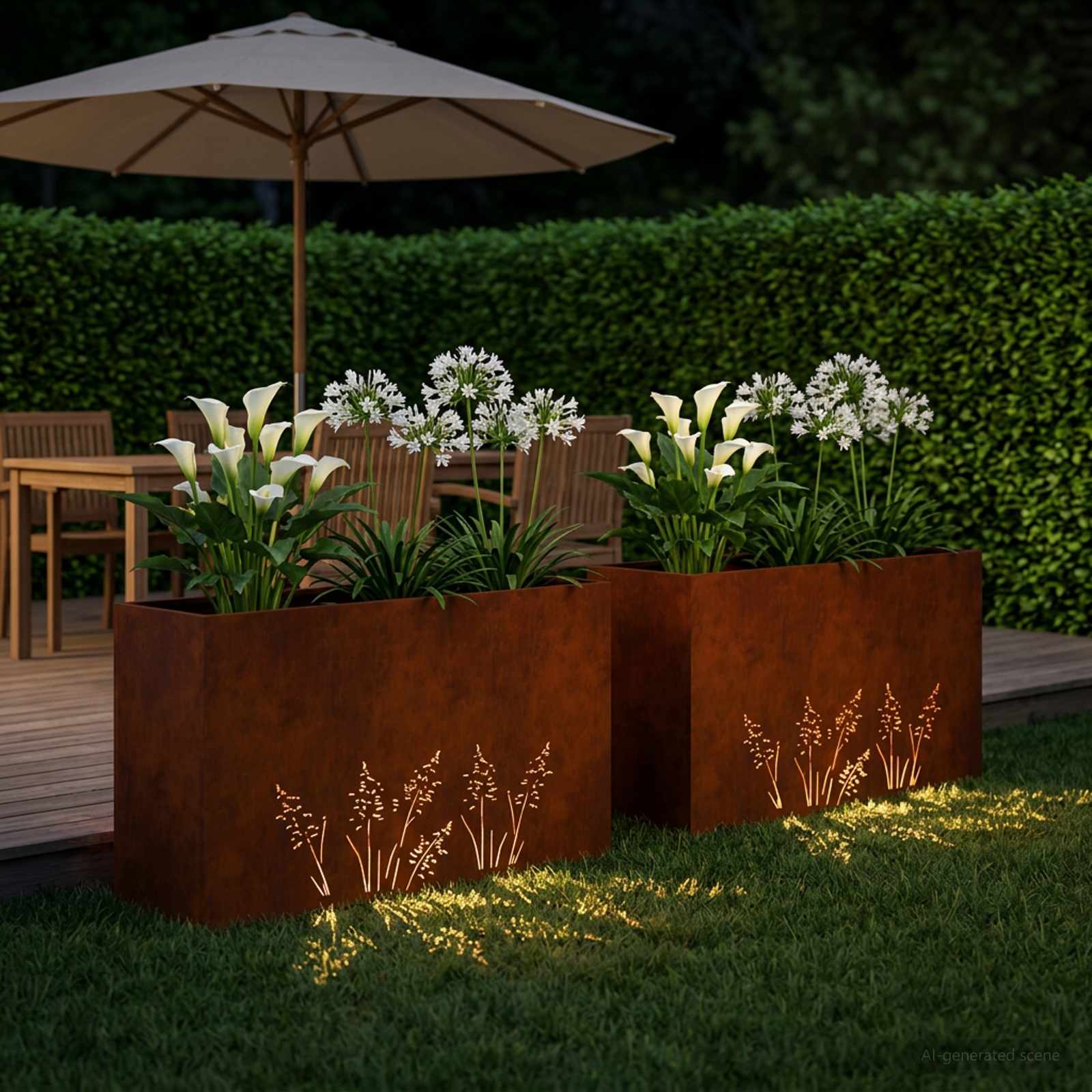 Plantenbak 2 st Roestkleurig 100 x 20 x 49 cm weervast staal image 3