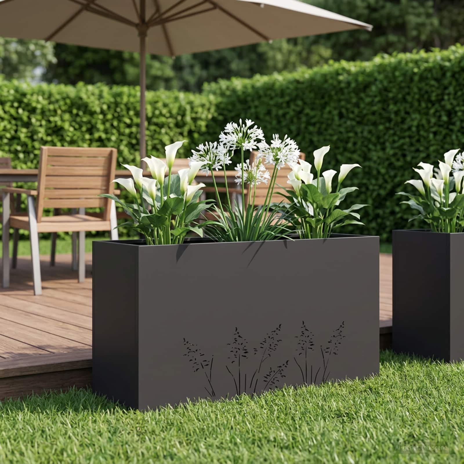 Plantenbak Zwart 100 x 30 x 49 cm Koudgewalst staal image 1