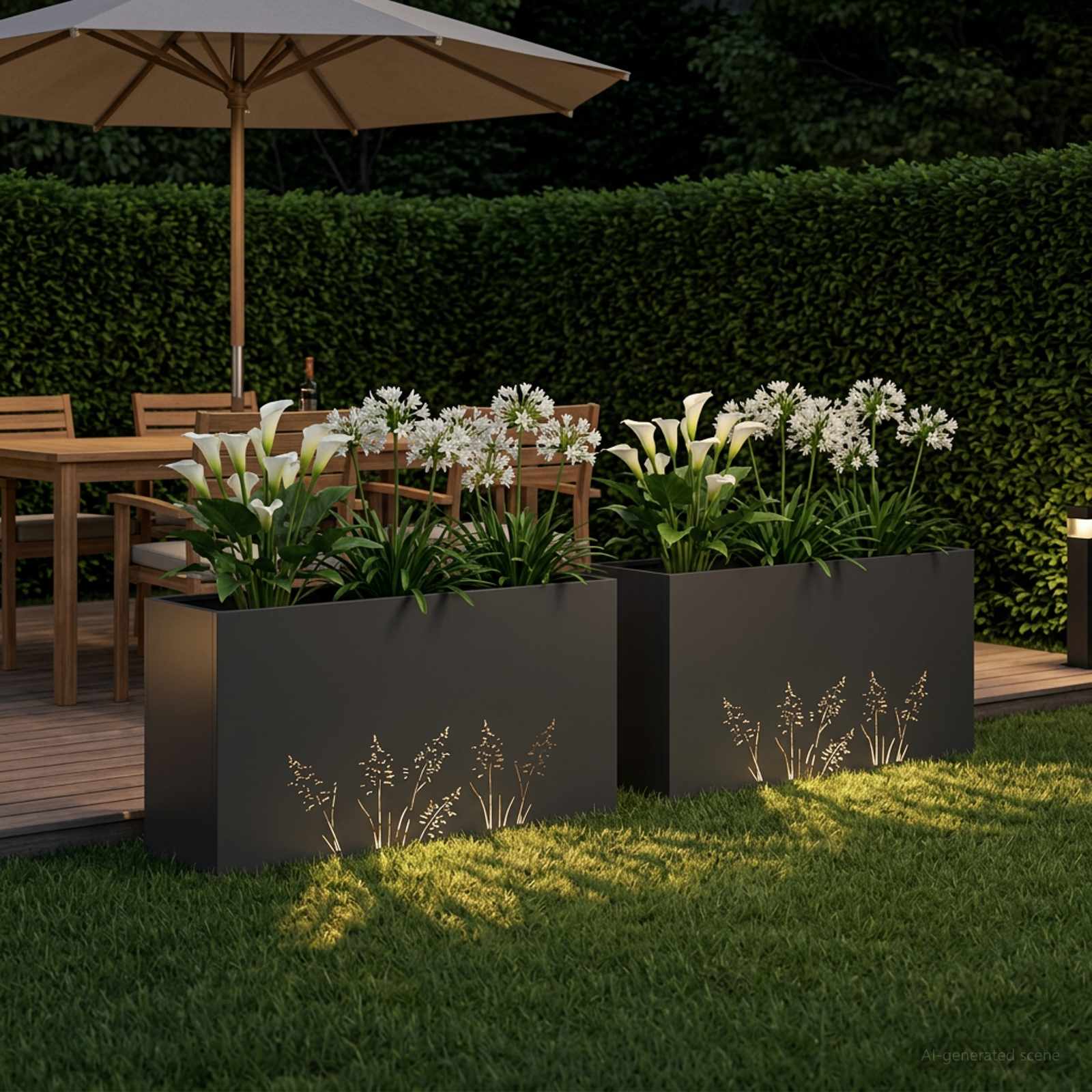 Plantenbak 2 st Zwart 100 x 30 x 49 cm Koudgewalst staal image 3