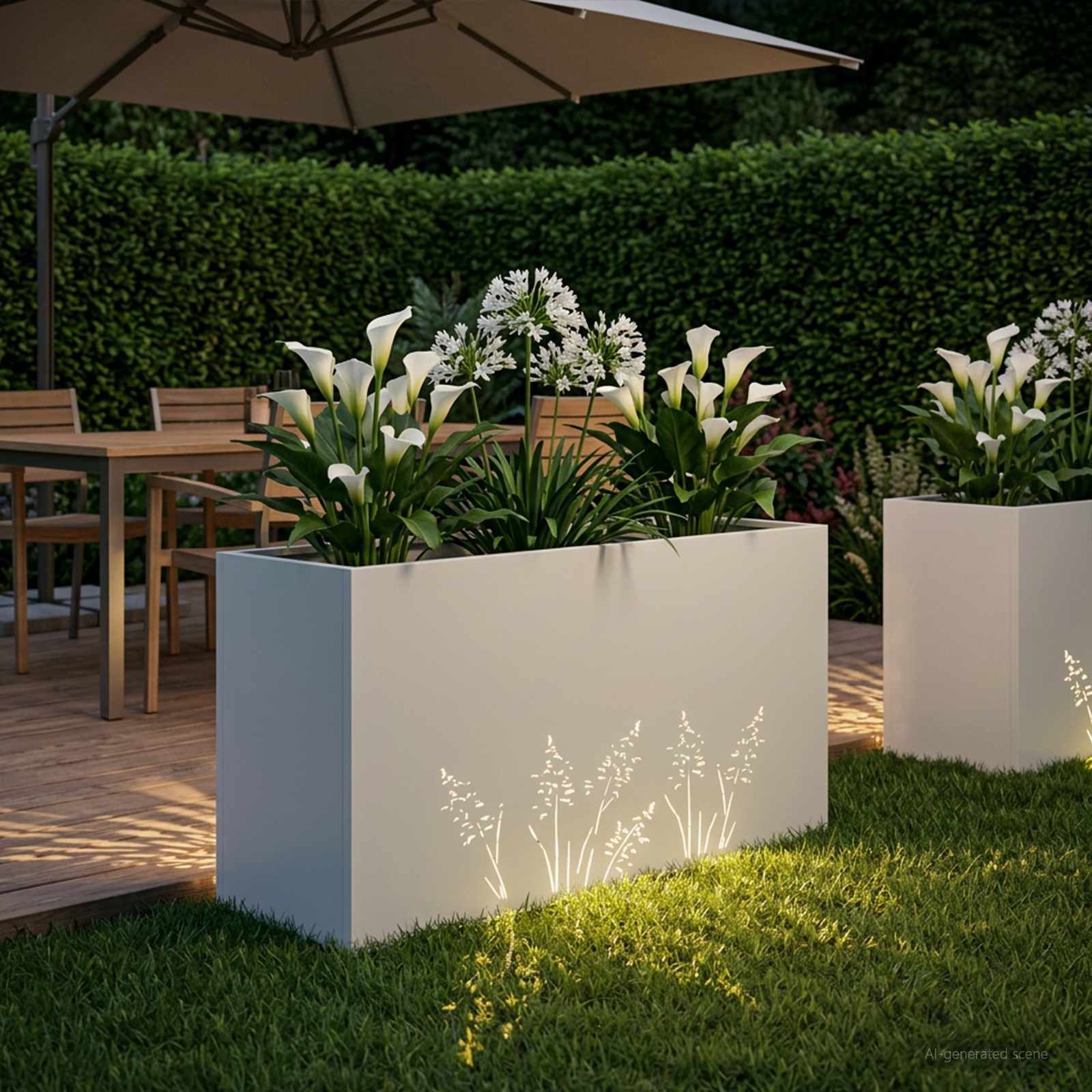 Plantenbak Wit 100 x 30 x 49 cm Koudgewalst staal image 3