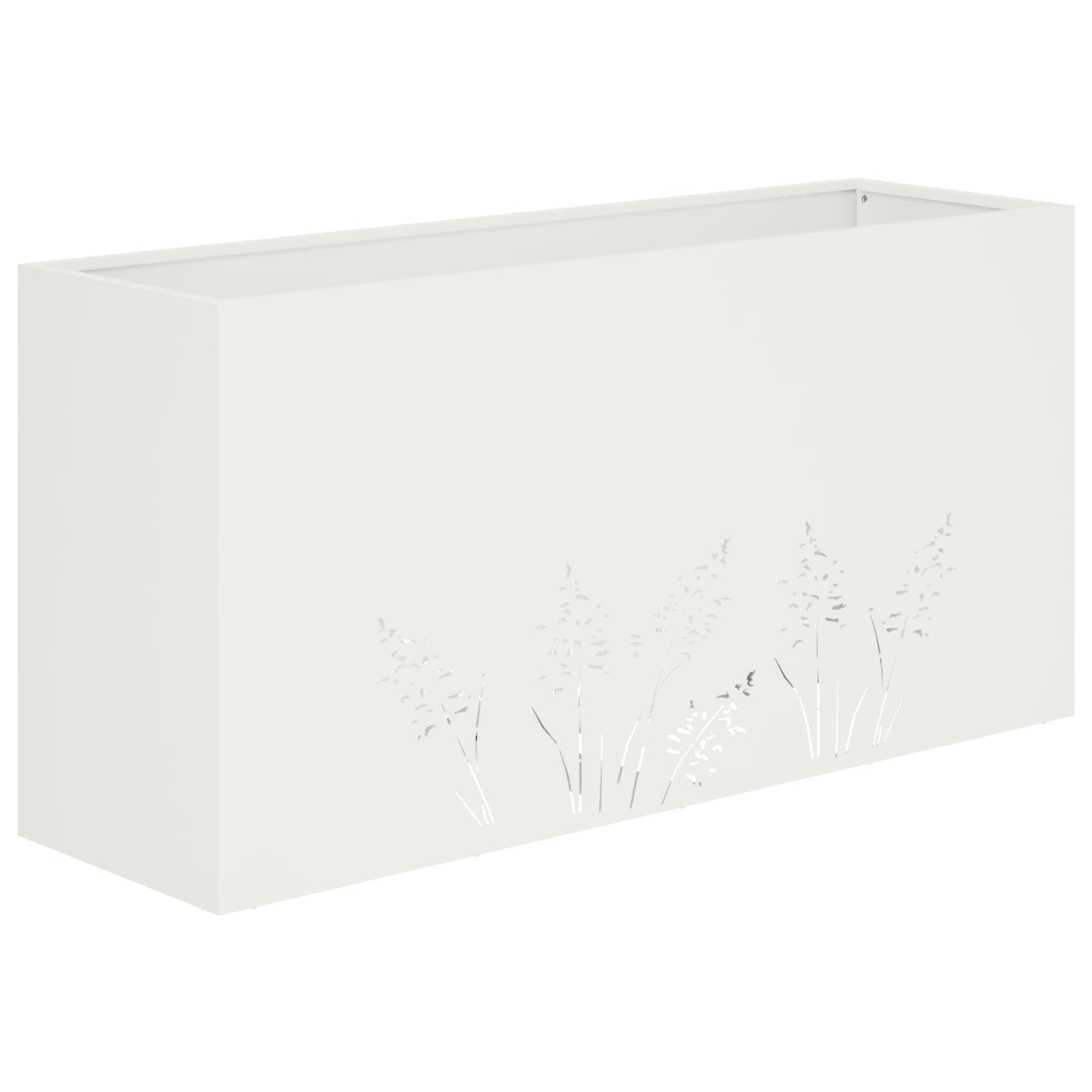 Plantenbak Wit 100 x 30 x 49 cm Koudgewalst staal image 2