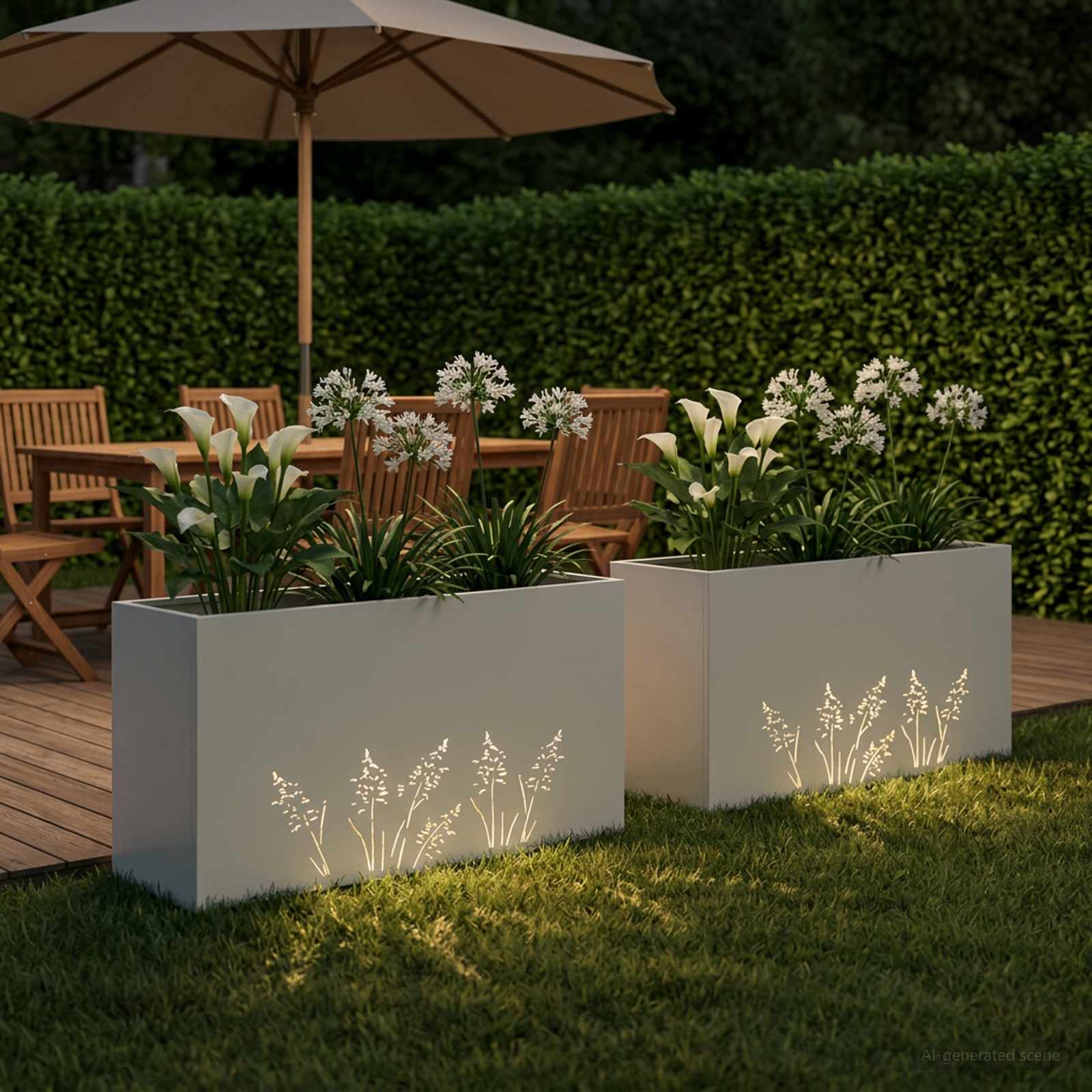 Plantenbak 2 st Wit 100 x 30 x 49 cm Koudgewalst staal image 3