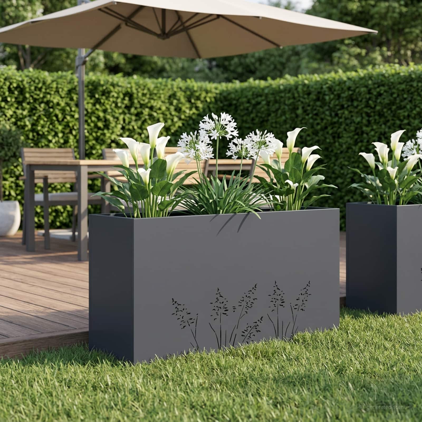 Plantenbak Antraciet 100 x 30 x 49 cm Koudgewalst staal image 1