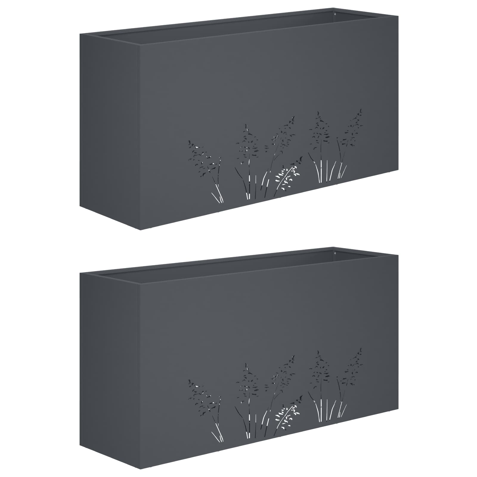 Plantenbak 2 st Antraciet 100 x 30 x 49 cm Koudgewalst staal image 2