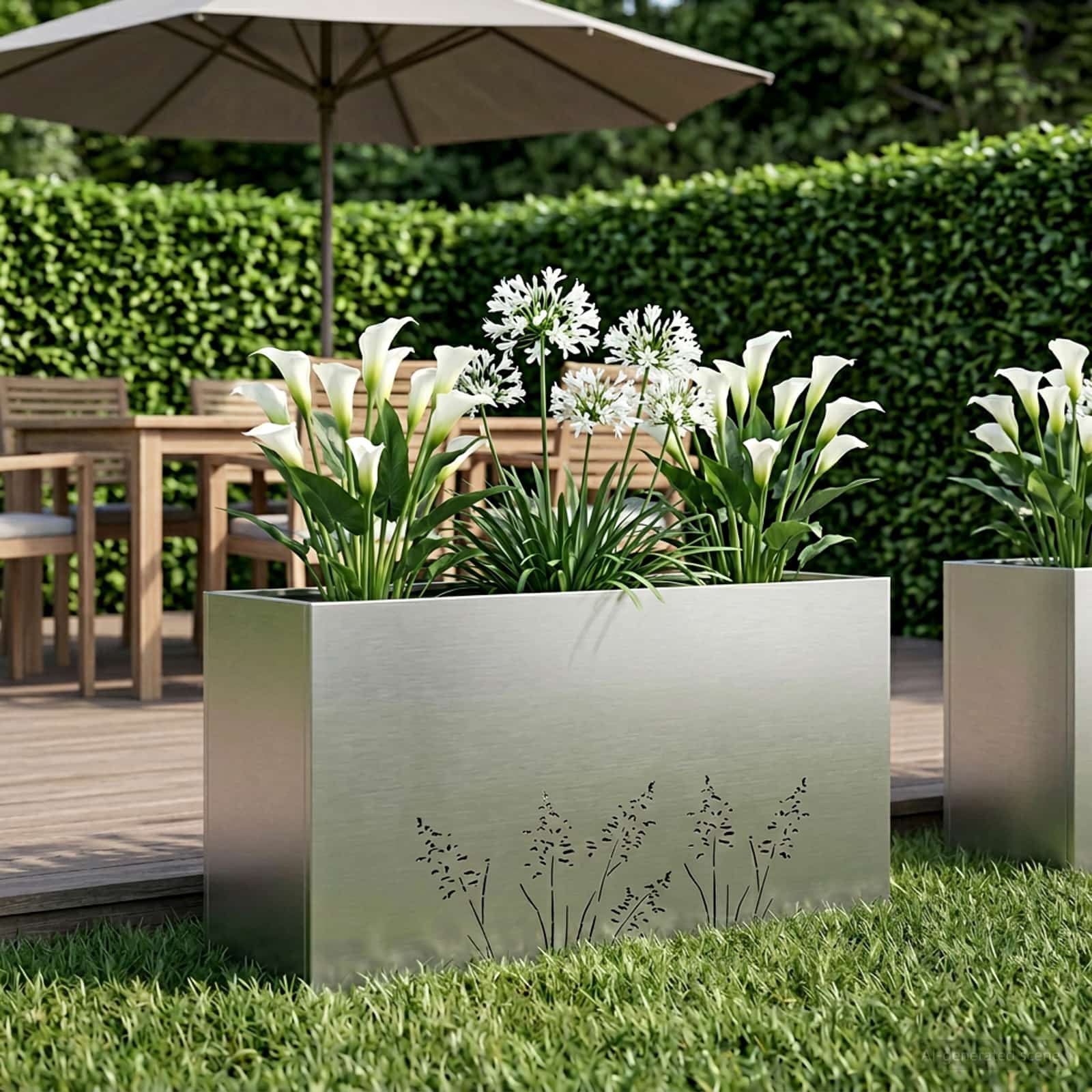 vidaXL Have Blomsterkrukke Sølv 100 x 30 x 49 cm Rustfrit stål