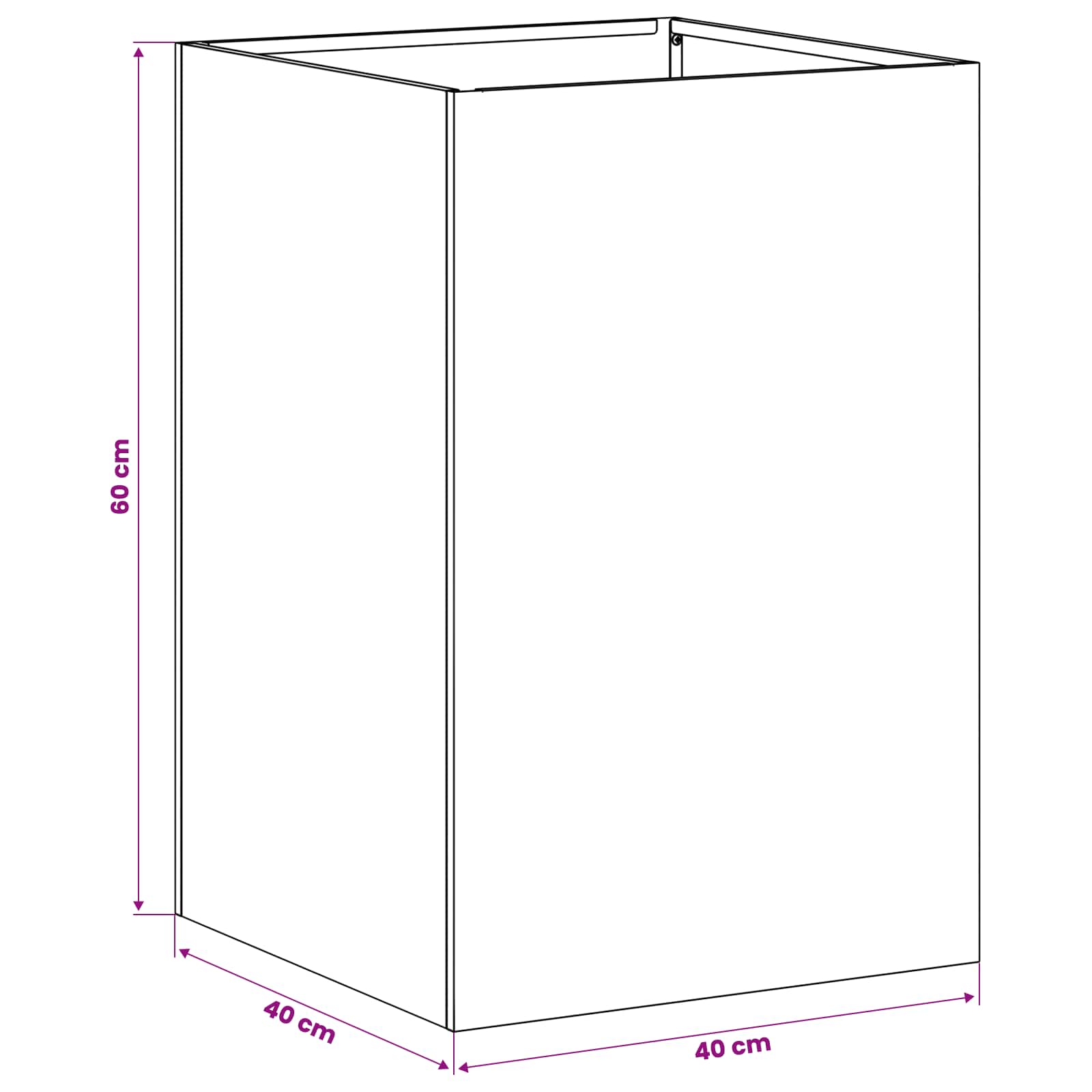Plantenbak Wit 40 x 40 x 60 cm Koudgewalst staal image 9