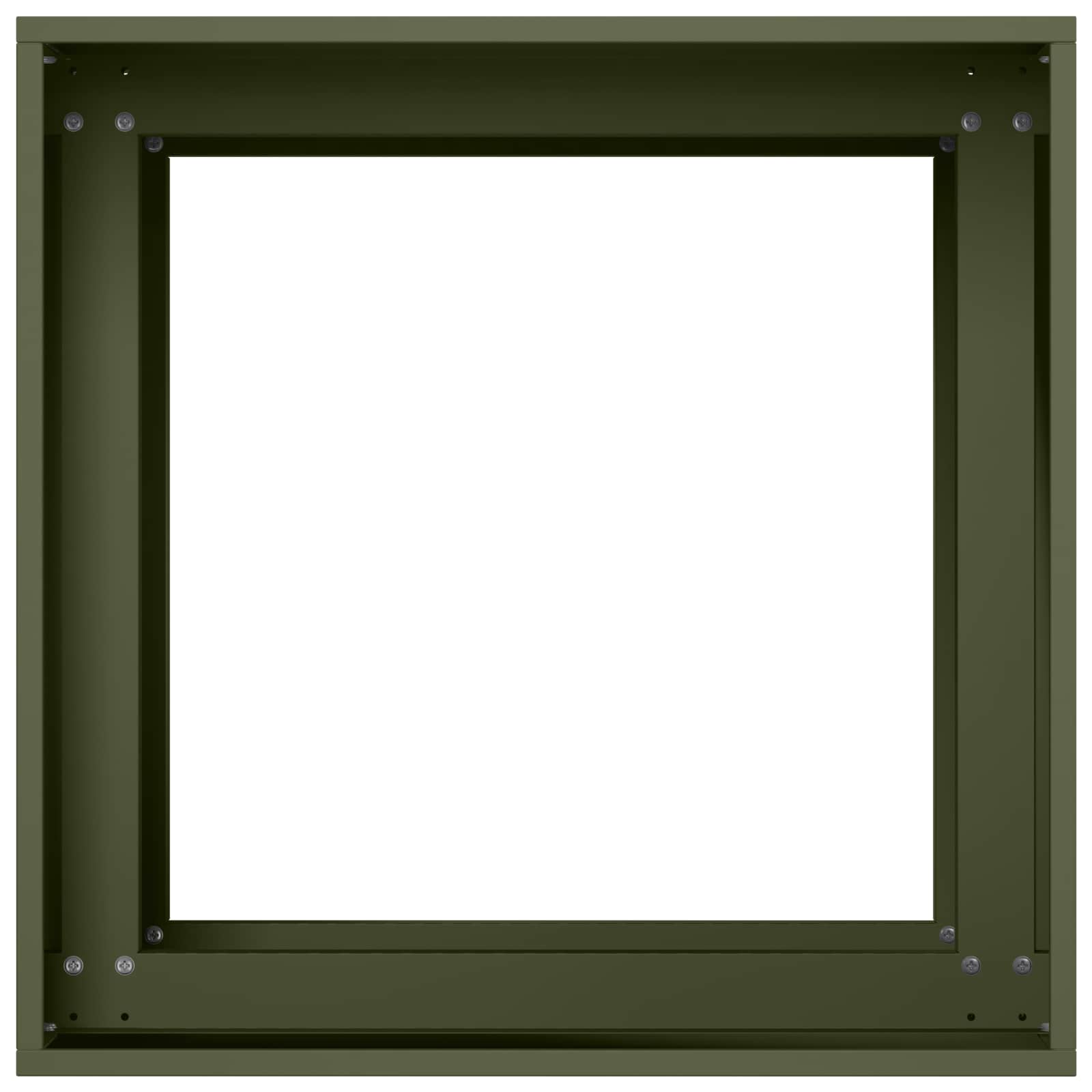 Vrtni lonček Olivno zelena 40 x 40 x 60 cm Mlinjeni jeklo
