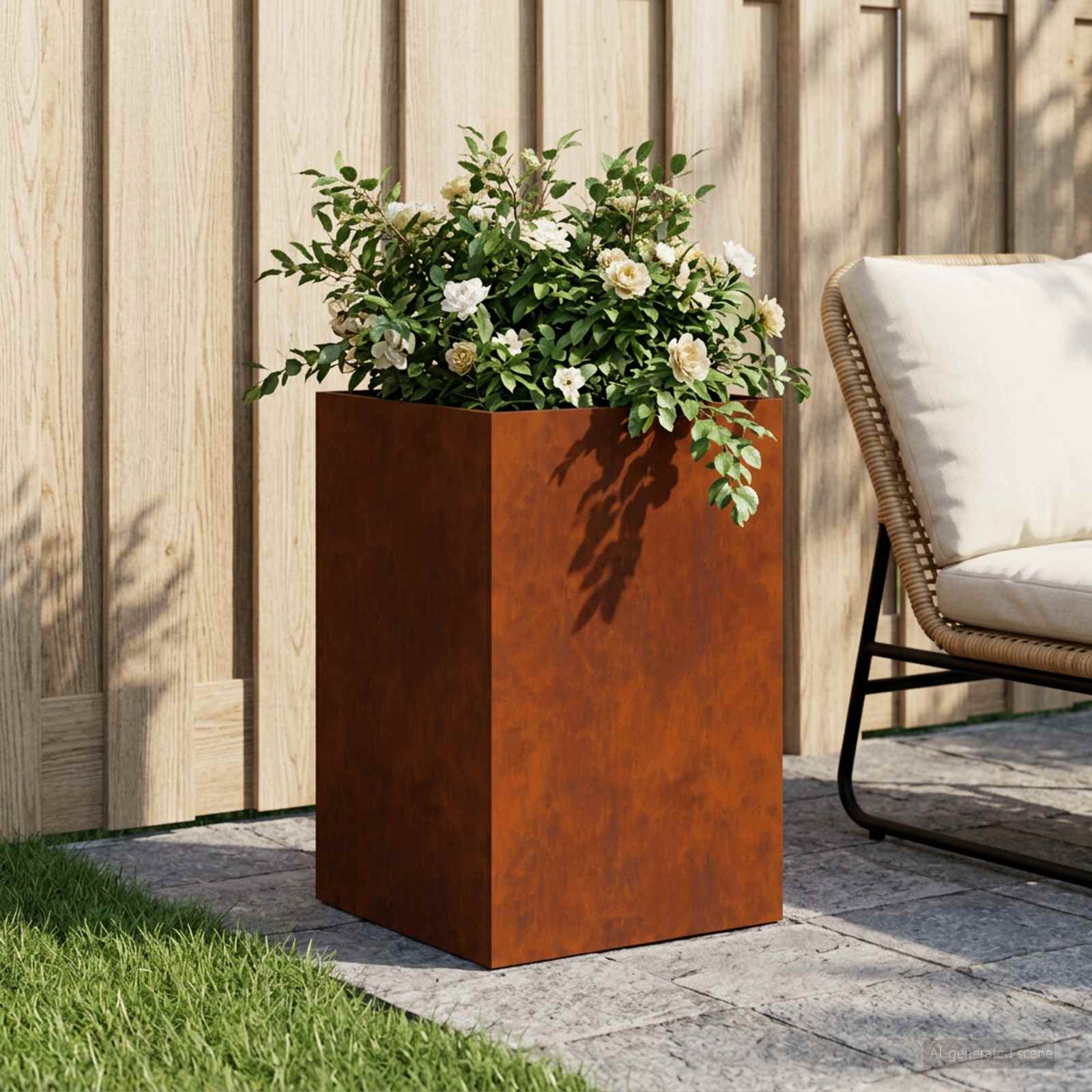 Plantenbak Roestkleurig 40 x 40 x 60 cm weervast staal image 1