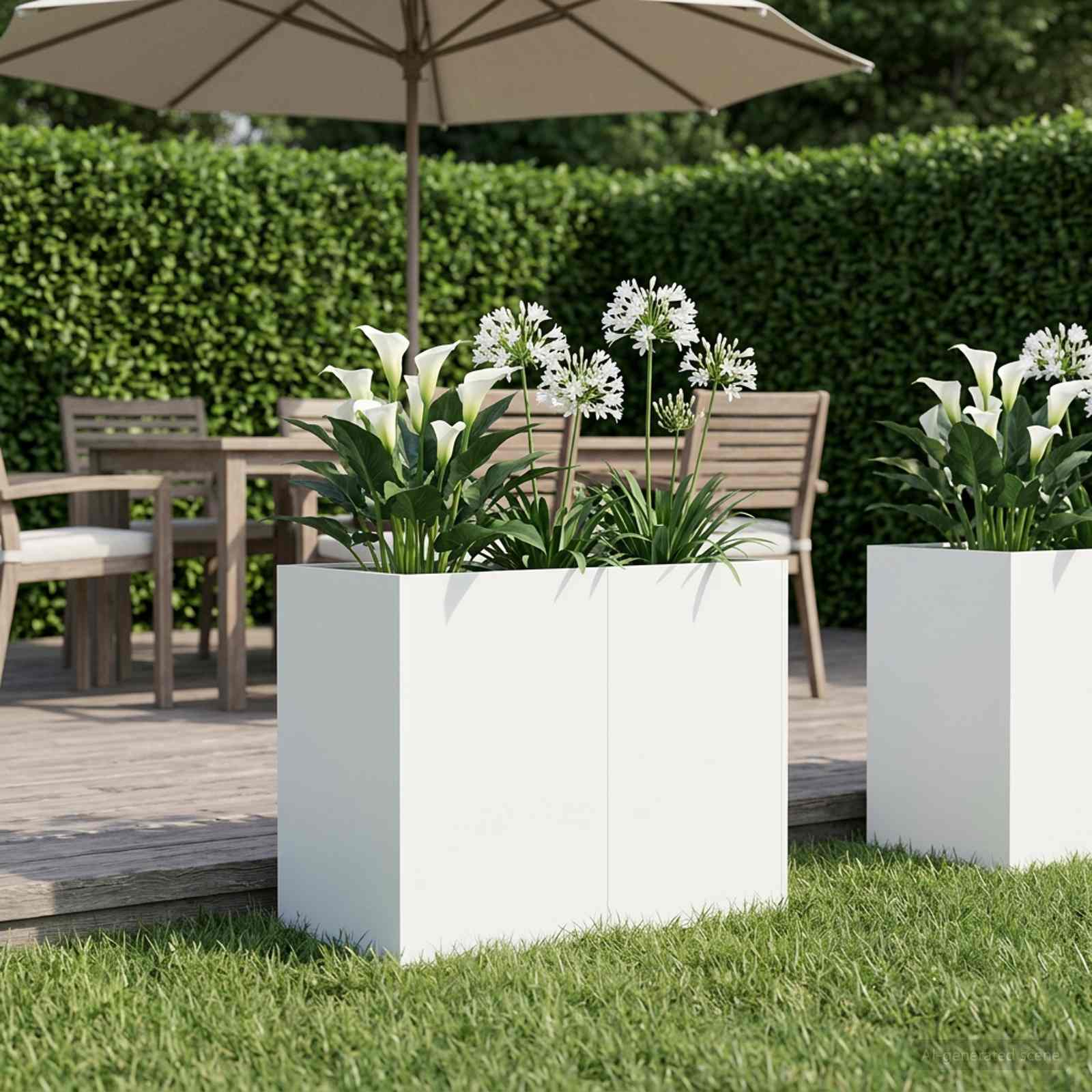 Plantenbak Wit 80 x 40 x 60 cm Koudgewalst staal image 1